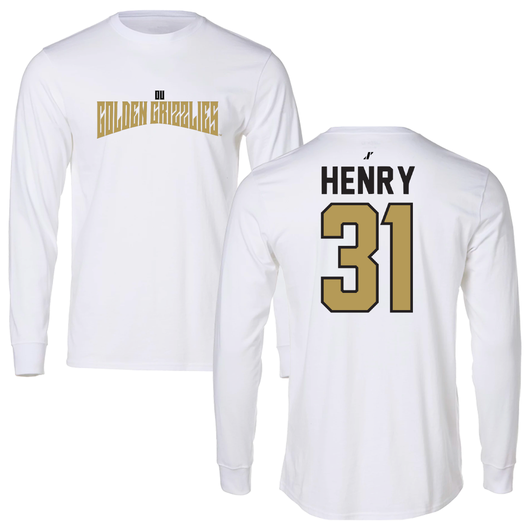 Oakland University Baseball White Classic Long Sleeve - #31 Ethan Henry