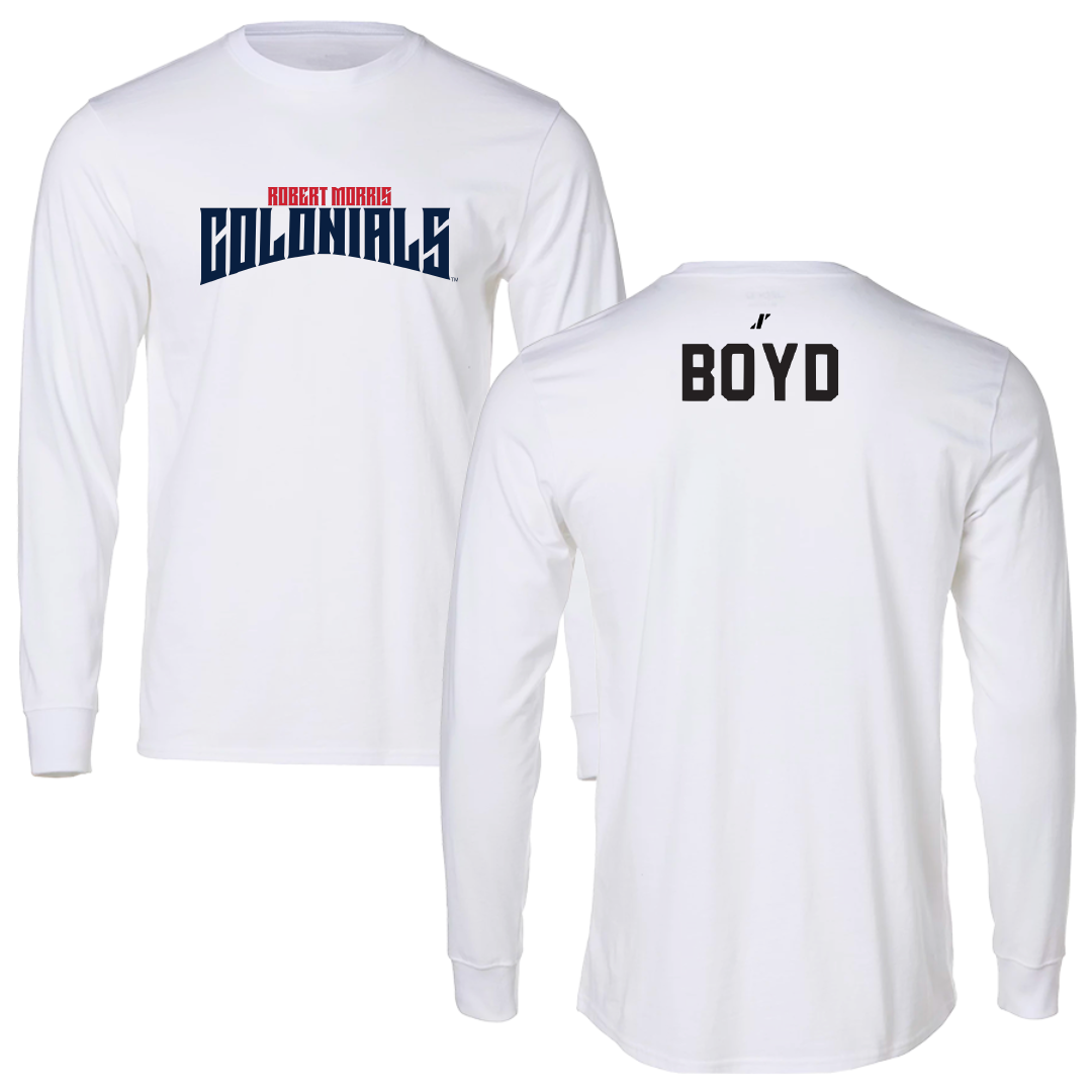 Robert Morris University TF and XC White Classic Performance Long Sleeve - Brayden Boyd