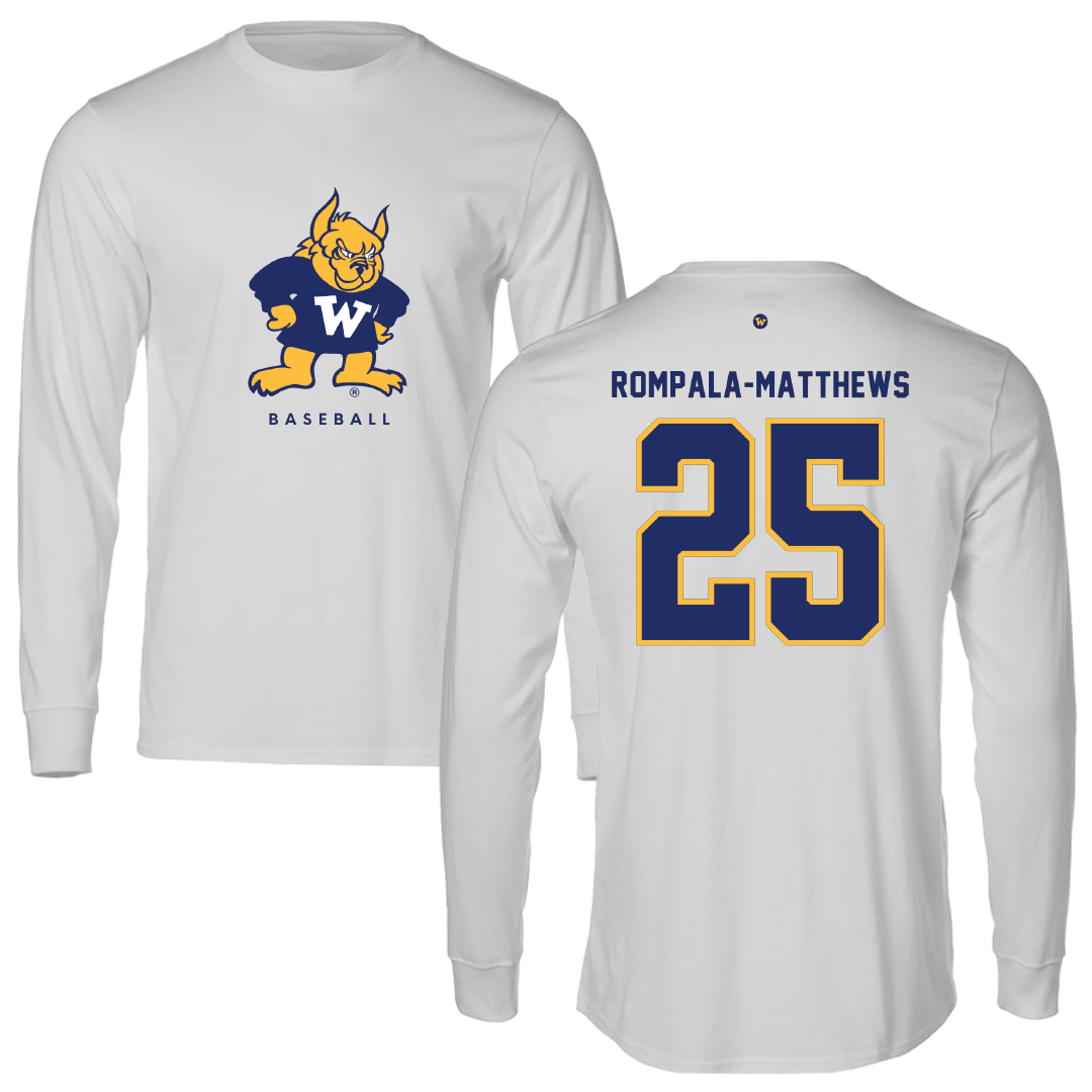 Webster University Baseball Light Gray Performance Long Sleeve - #25 Elijah Rompala-Matthews