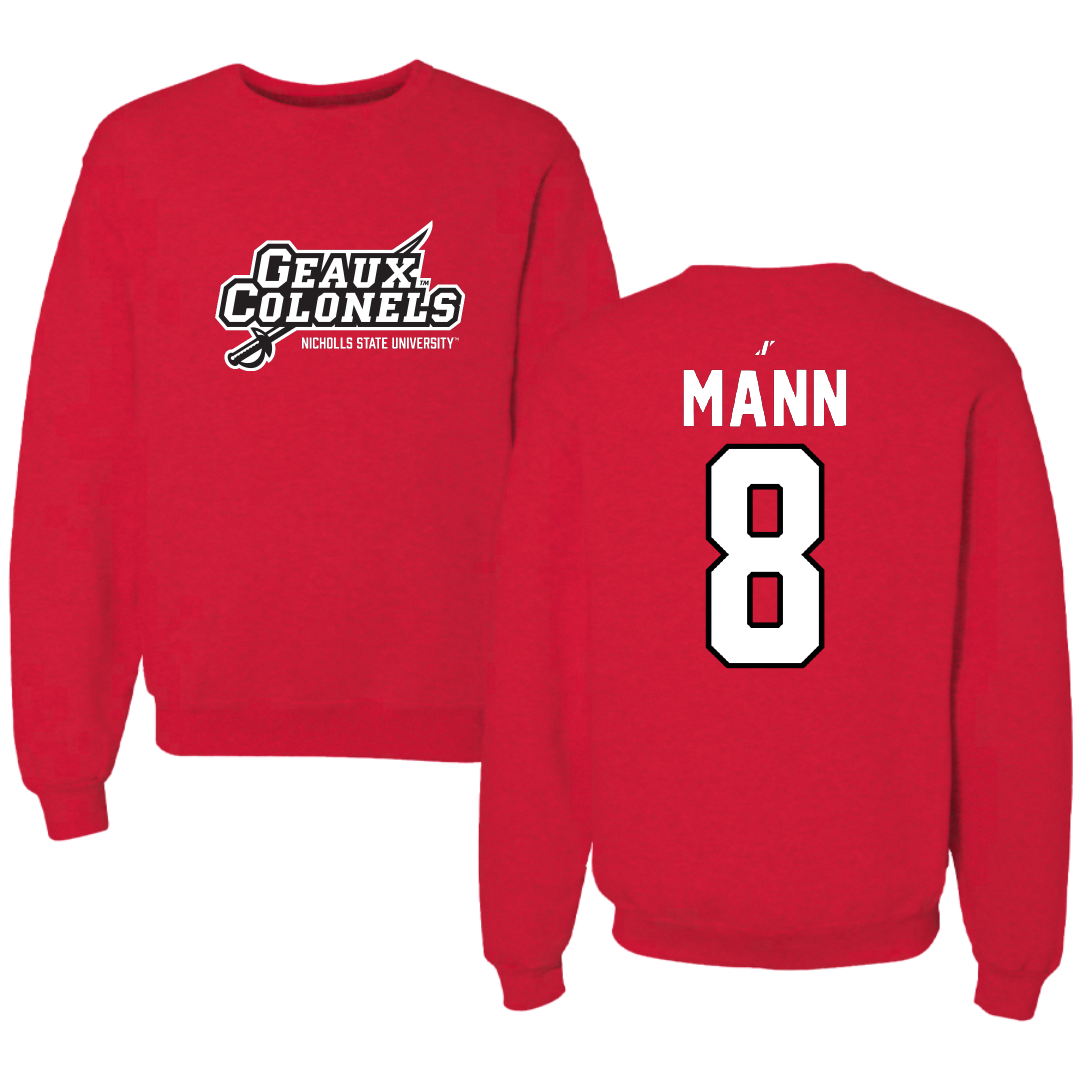 Nicholls State University Softball Red General Crewneck - #8 Sydney Mann