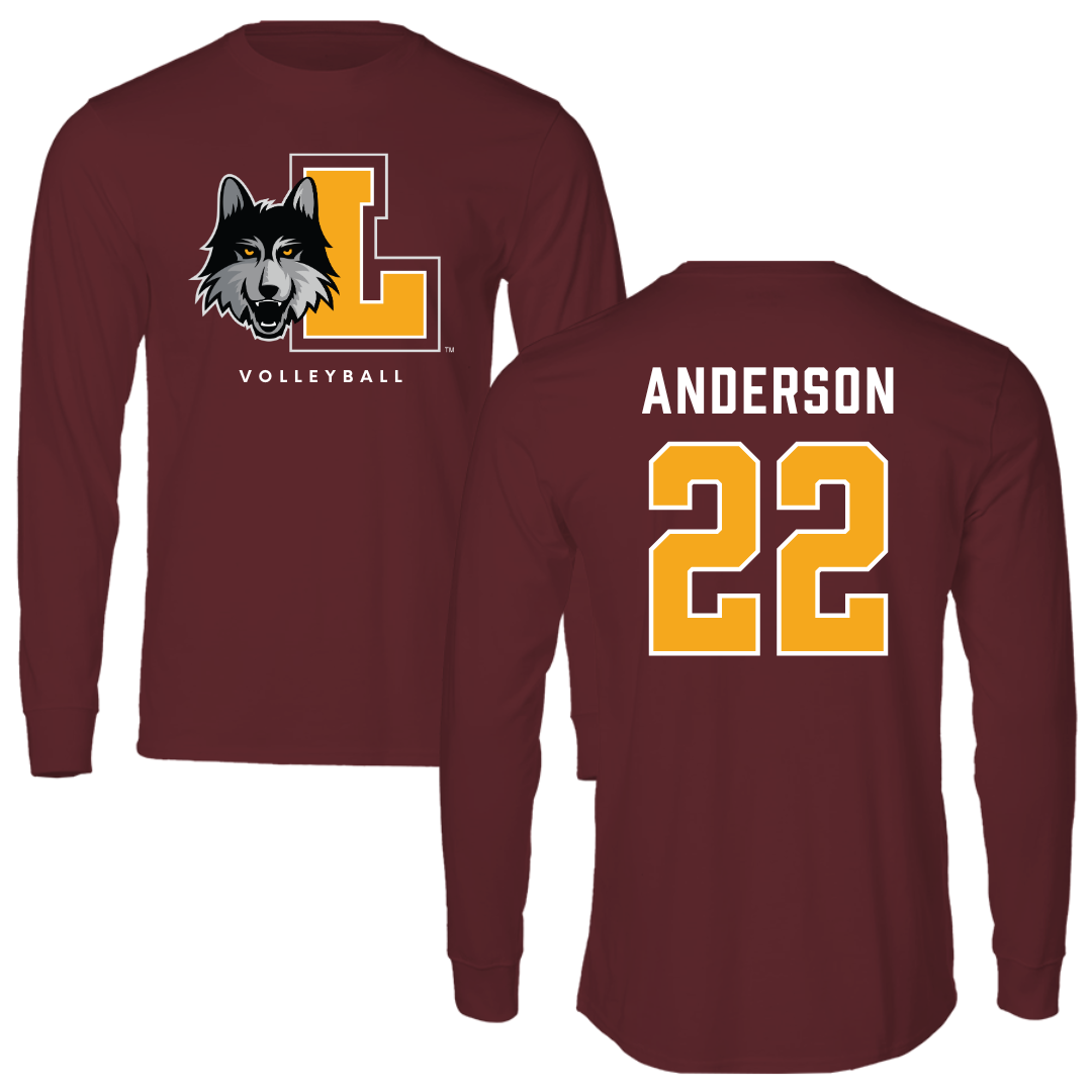 Loyola University-Chicago Volleyball Maroon Mascot Performance Long Sleeve - #22 Lukas Anderson