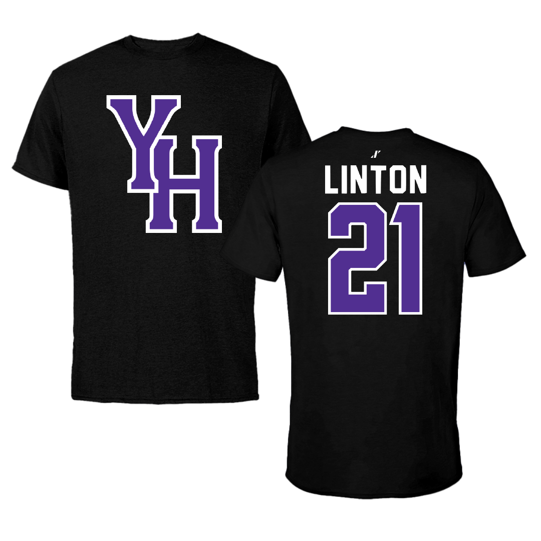 Young Harris College Basketball Black Tee - #21 Jensen Linton