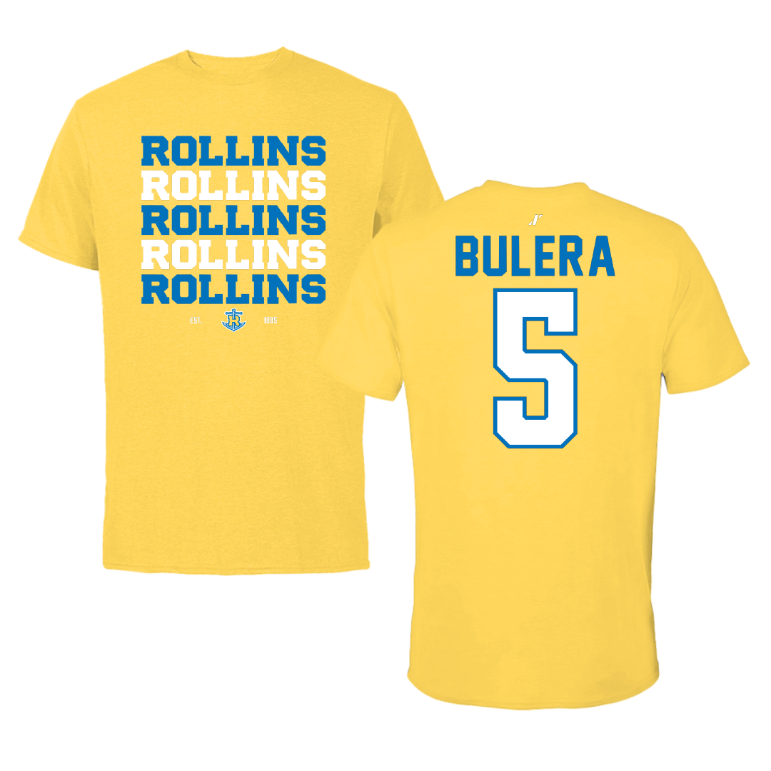 Rollins College Lacrosse Yellow General Tee - #5 Chad Bulera