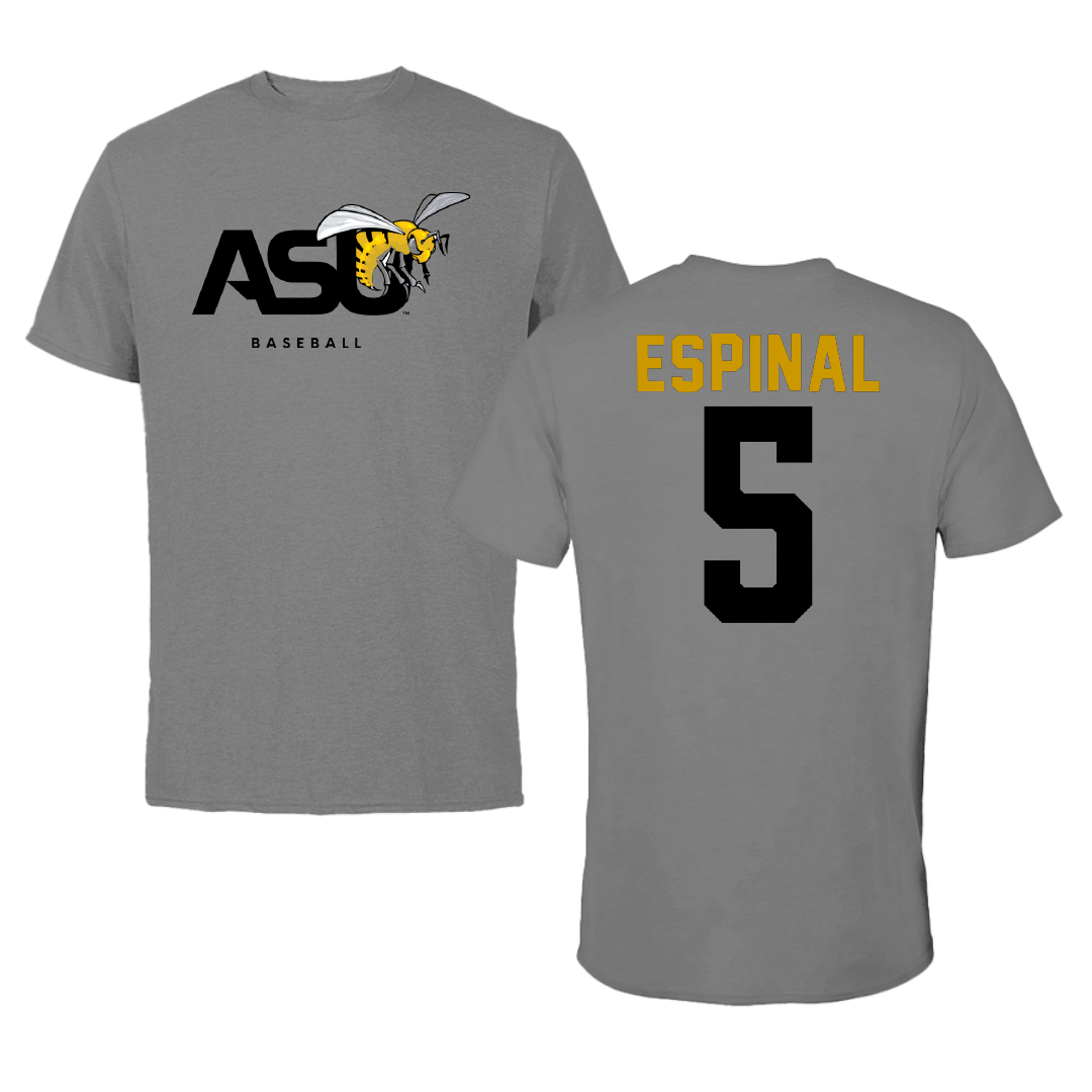 Alabama State University Baseball Dark Gray Tee - #5 Wilbert Espinal