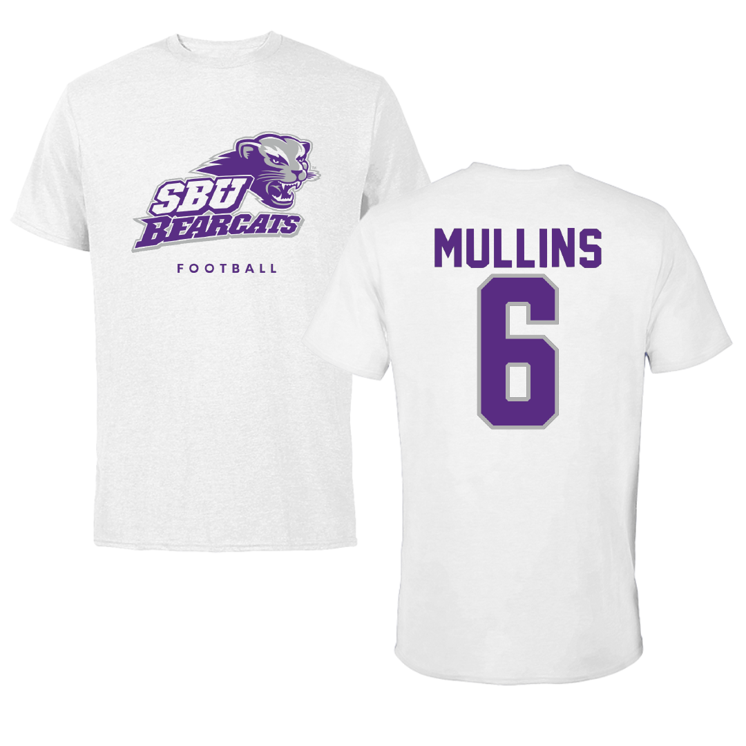Southwest Baptist University Football White Tee - #6 Canaan Mullins