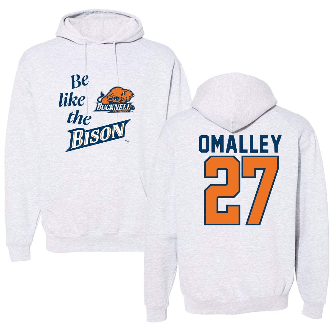 Bucknell University Baseball Light Gray Be Like Us Hoodie - #27 Jack OMalley