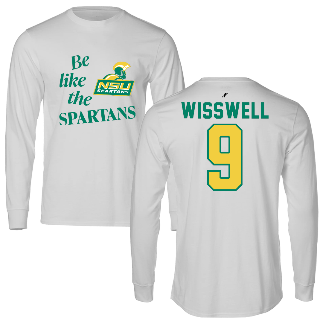 Norfolk State University Softball Light Gray Be Like Us Performance Long Sleeve - #9 Leah Wisswell