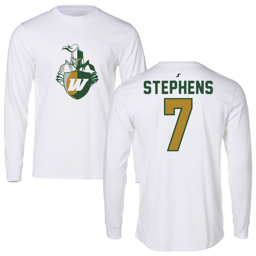 Webber International University Beach Volleyball White Long Sleeve - #7 Talan Stephens