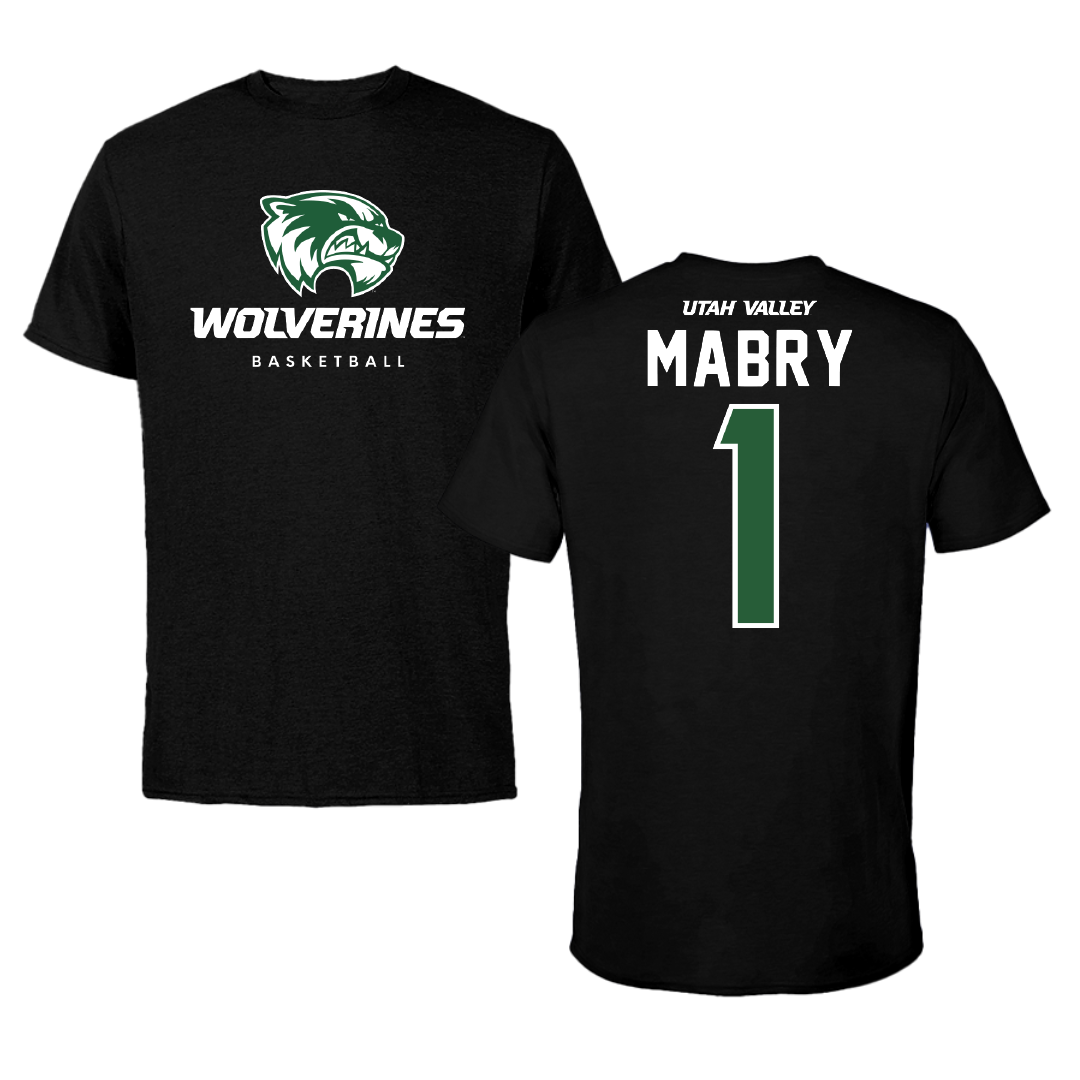 Utah Valley University Basketball Black Mascot Tee - #1 Kylee Mabry