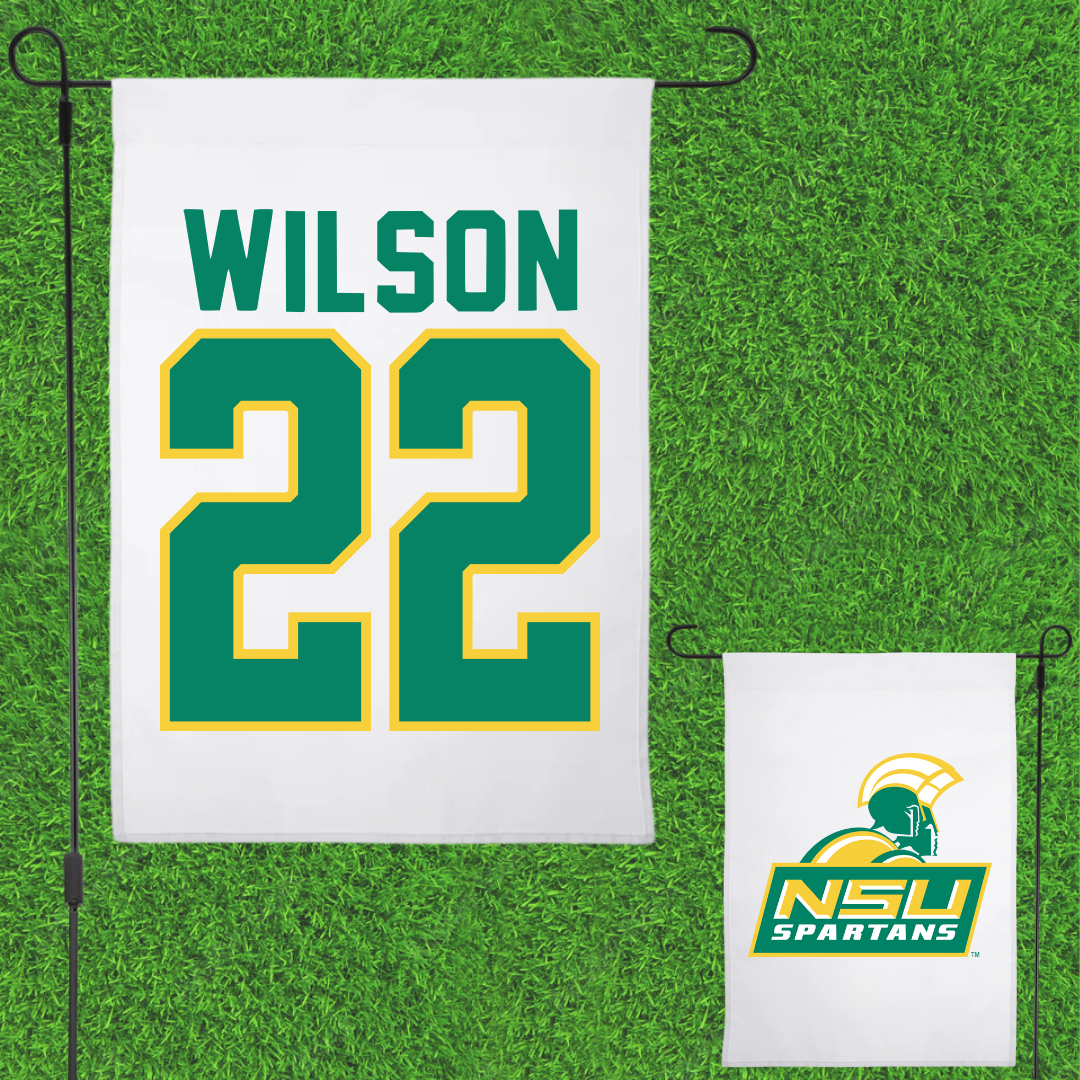 Norfolk State University Volleyball White Garden Flag - #22 Christian Wilson