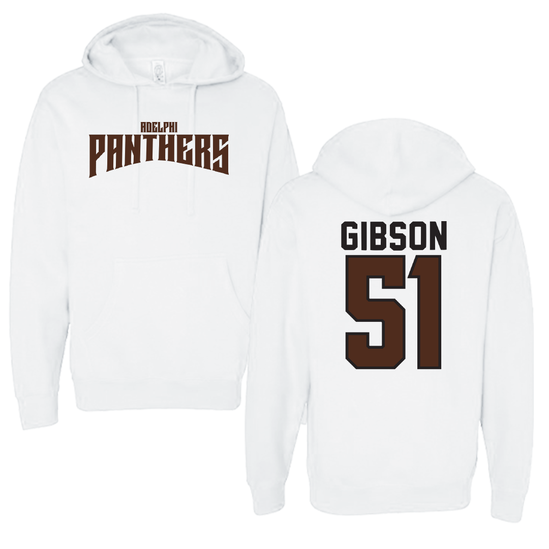 Adelphi University Lacrosse White Classic Hoodie - #51 Noah Gibson