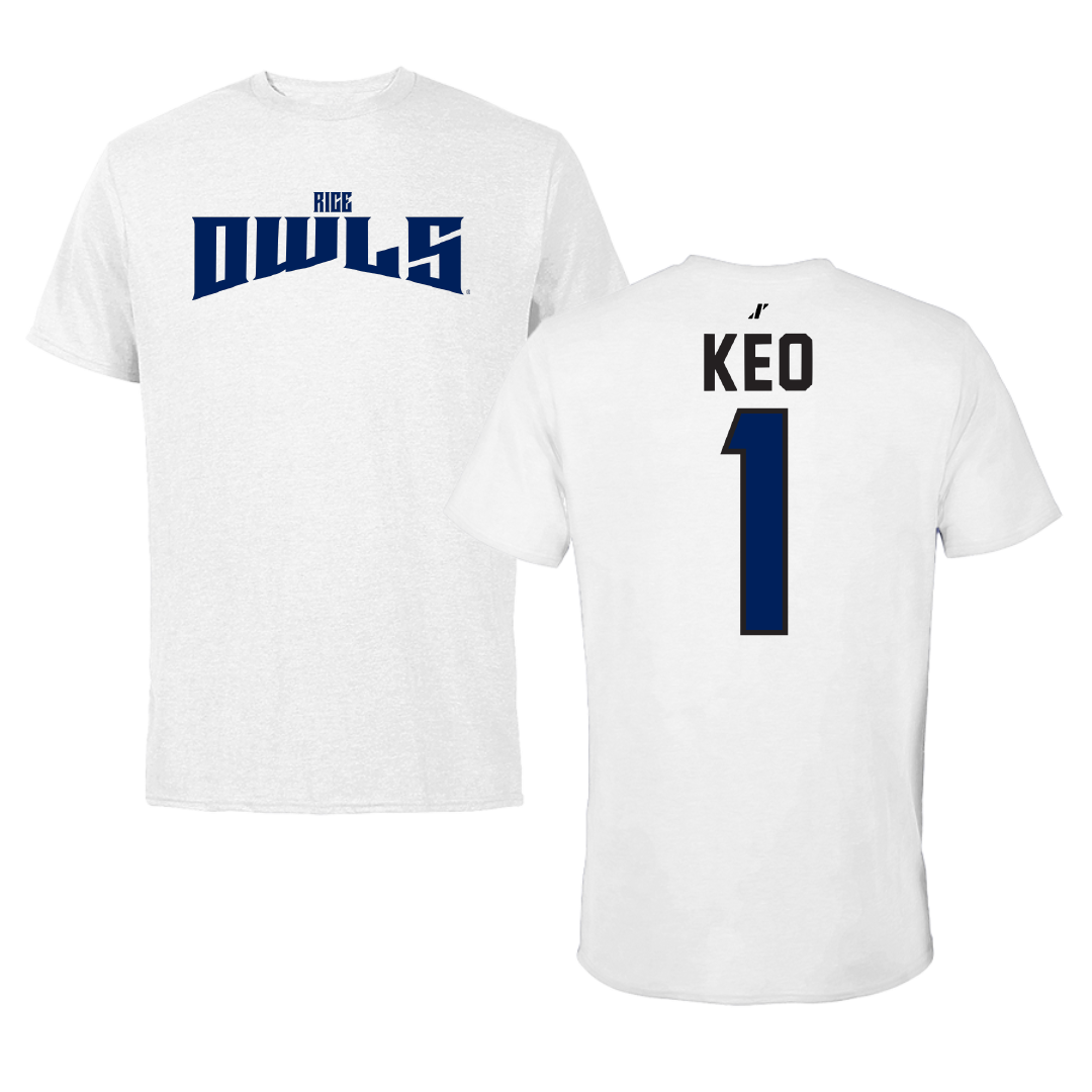 Rice University Baseball White Classic Performance Tee - #1 Maddox Keo