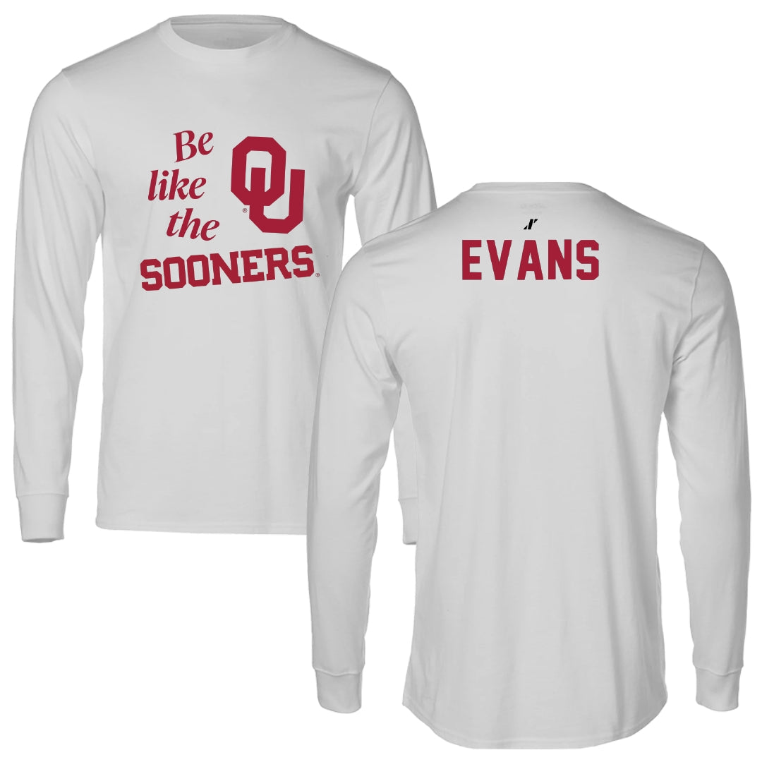 University of Oklahoma Wrestling Light Gray Be Like Us Long Sleeve - KJ Evans