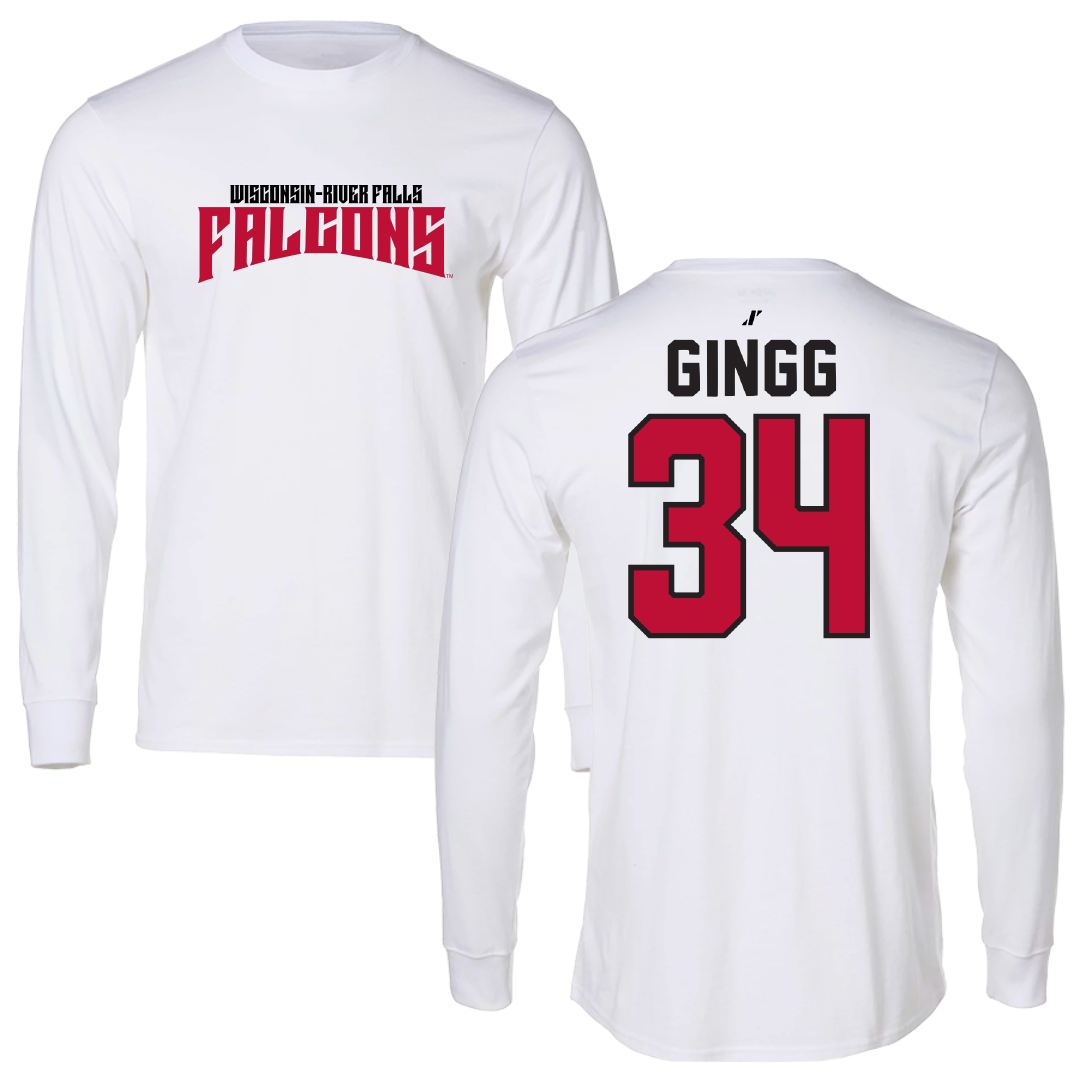 University of Wisconsin-River Falls Football White Classic Long Sleeve - #34 Conrad Gingg