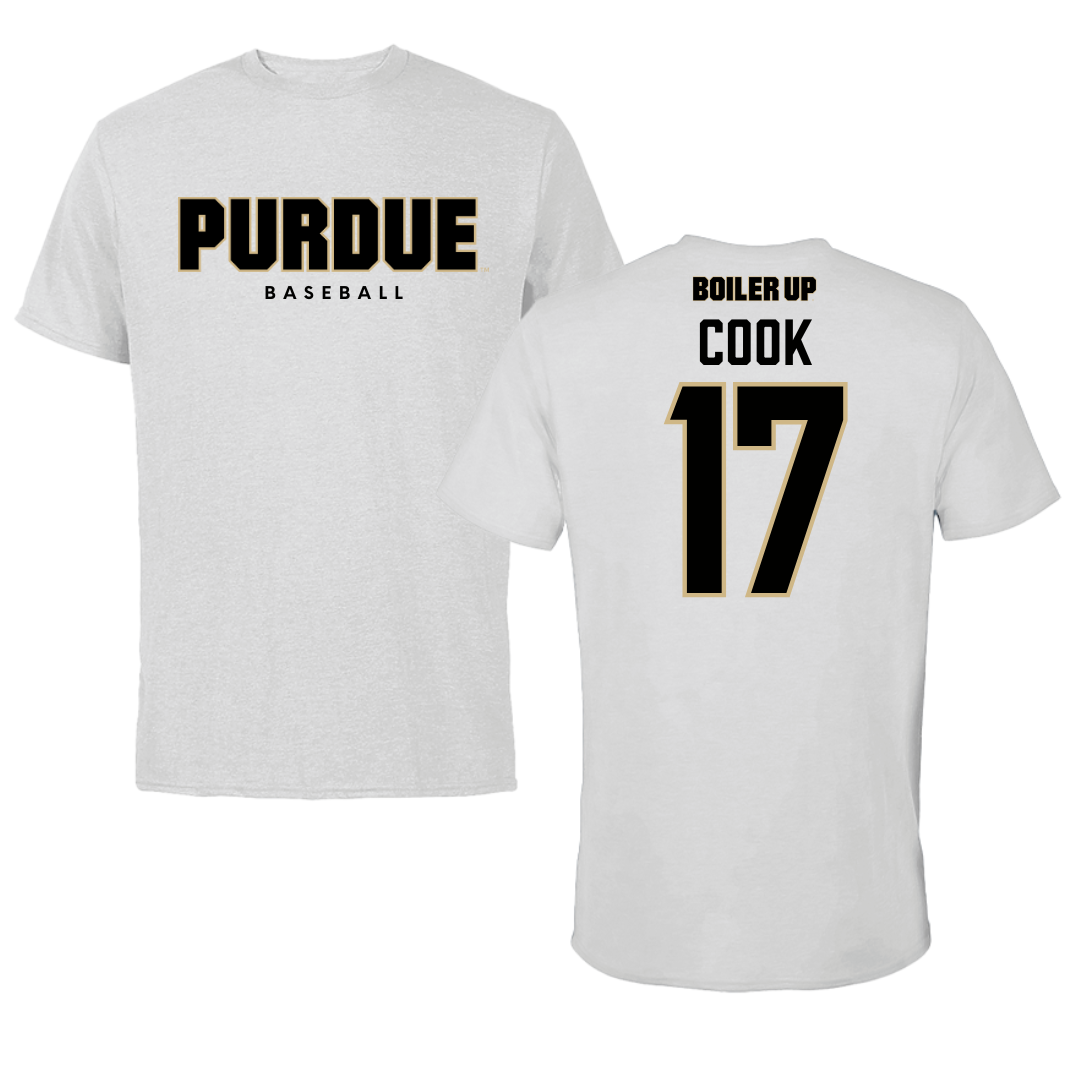 Purdue University Baseball Solid Athletic Gray Performance Tee - #17 Lukas Cook