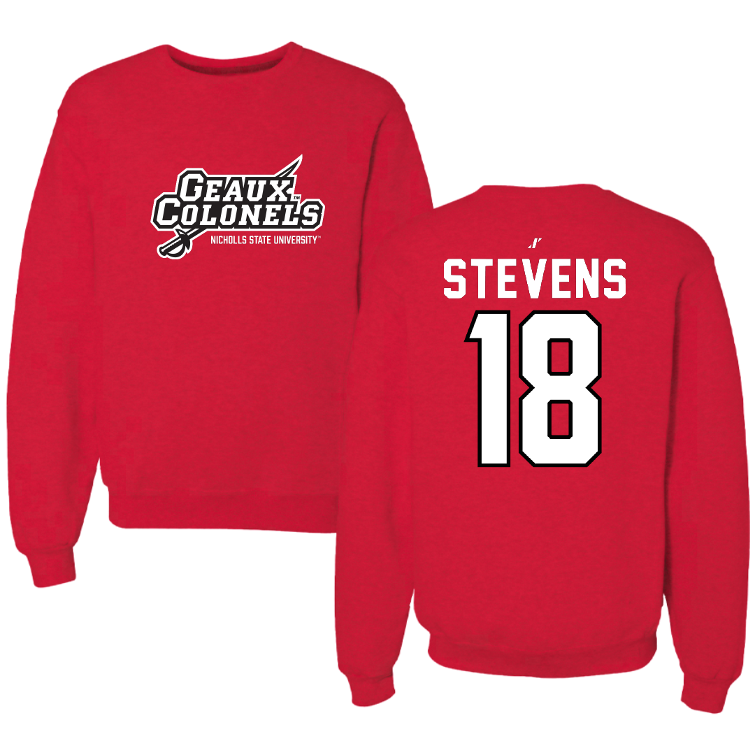 Nicholls State University Softball Red General Crewneck - #18 Sydni Stevens