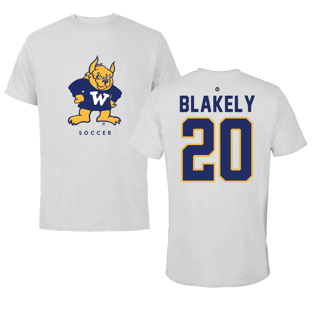 Webster University Soccer Light Gray Performance Tee - #20 Malaya Blakely