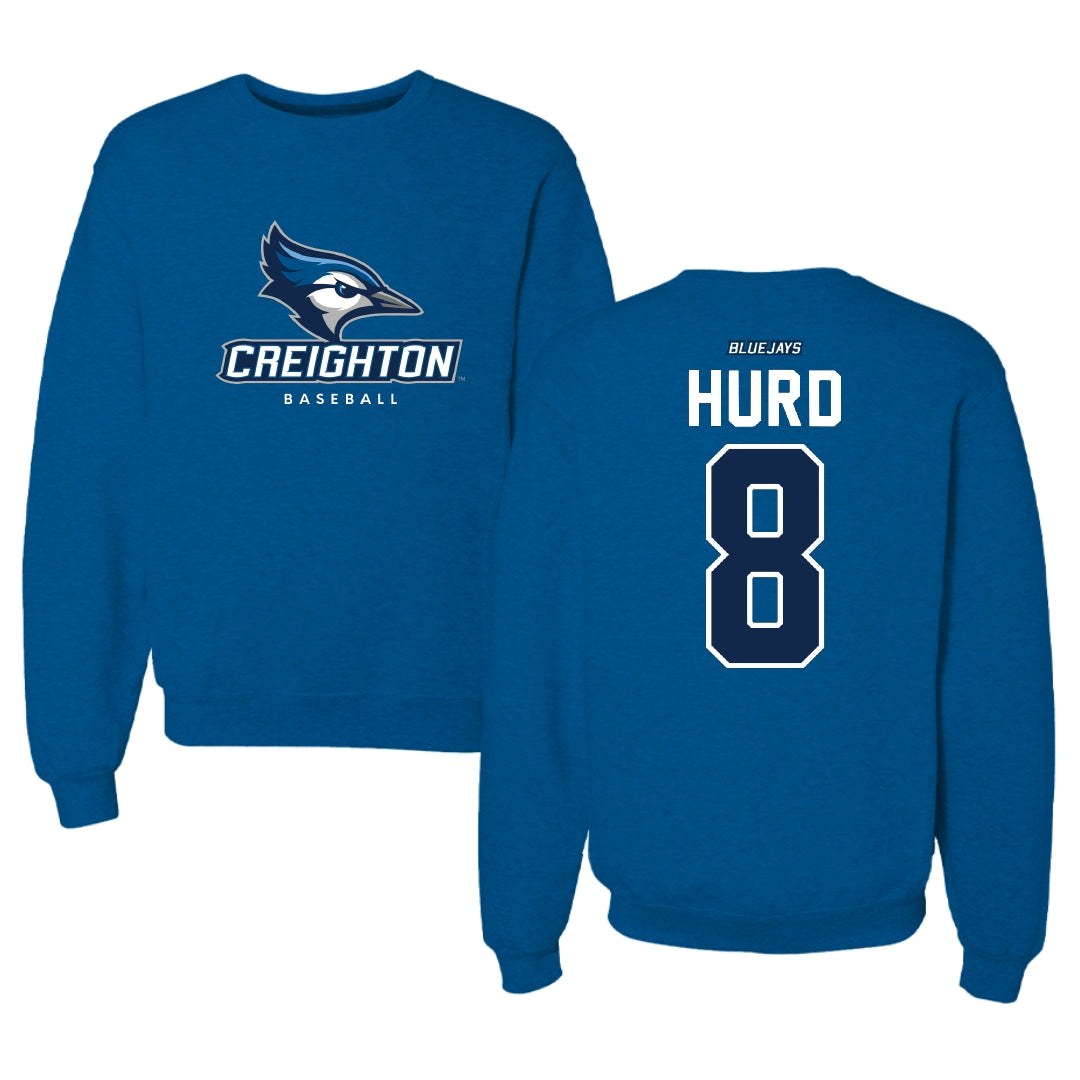 Creighton University Baseball Blue Crewneck - #8 Eason Hurd