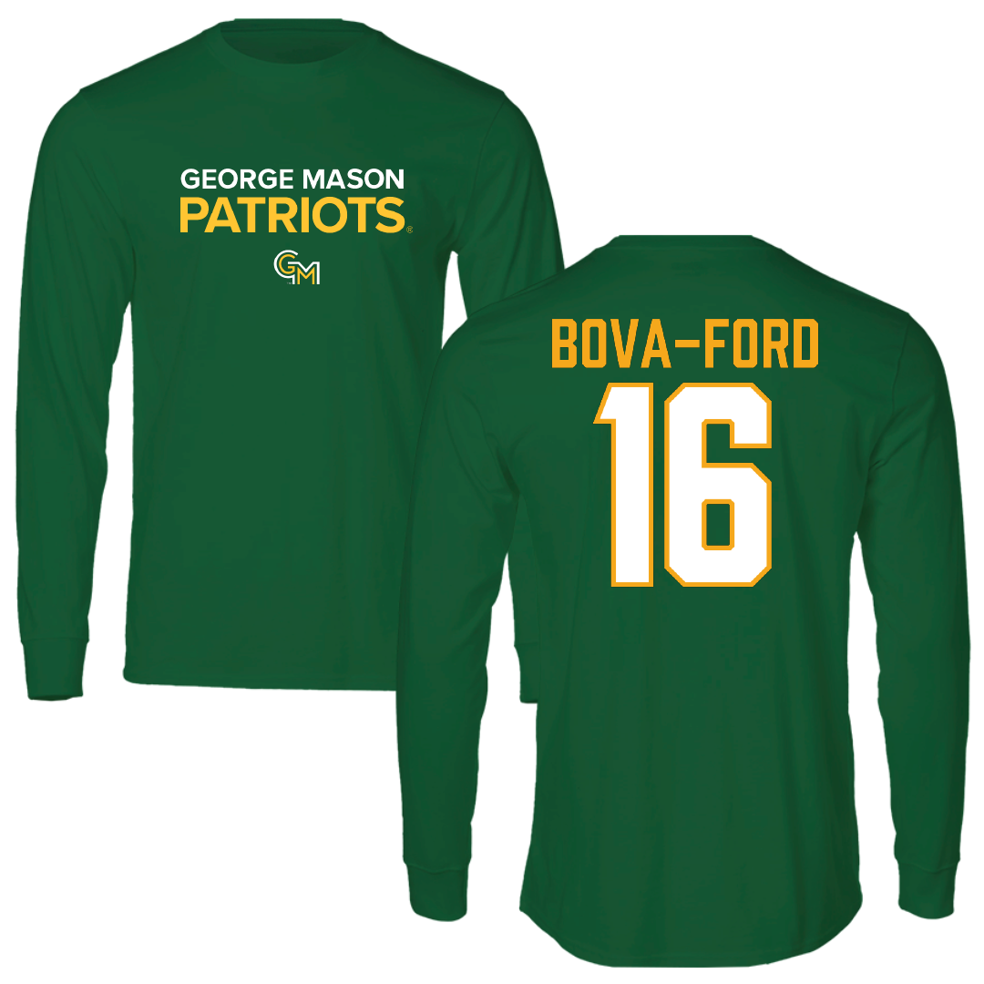 George Mason University Volleyball Green Performance Long Sleeve - #16 Damiana Bova-Ford