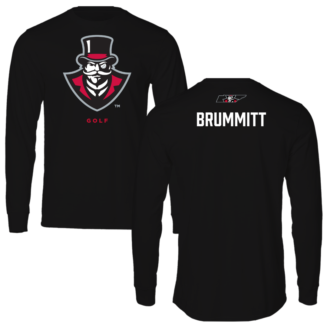 Austin Peay State University Golf Black Mascot Performance Long Sleeve - Caleb Brummitt