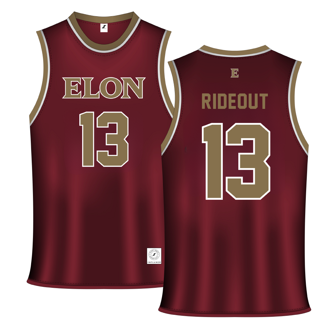 Elon University Maroon Basketball Jersey - #13 Jameel Rideout