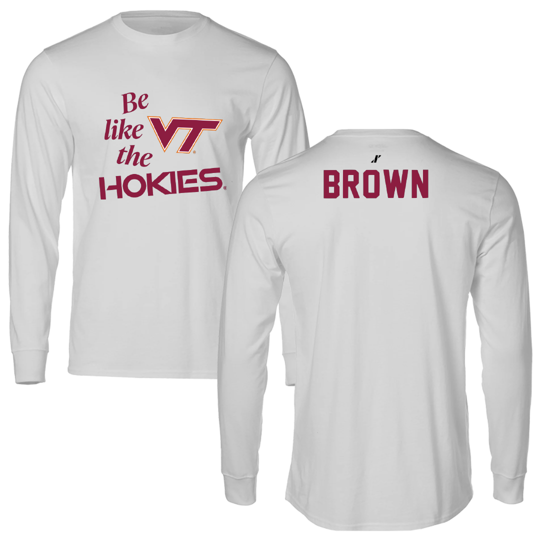 Virginia Tech Cheer Light Gray Be Like Us Long Sleeve - Ryan Brown