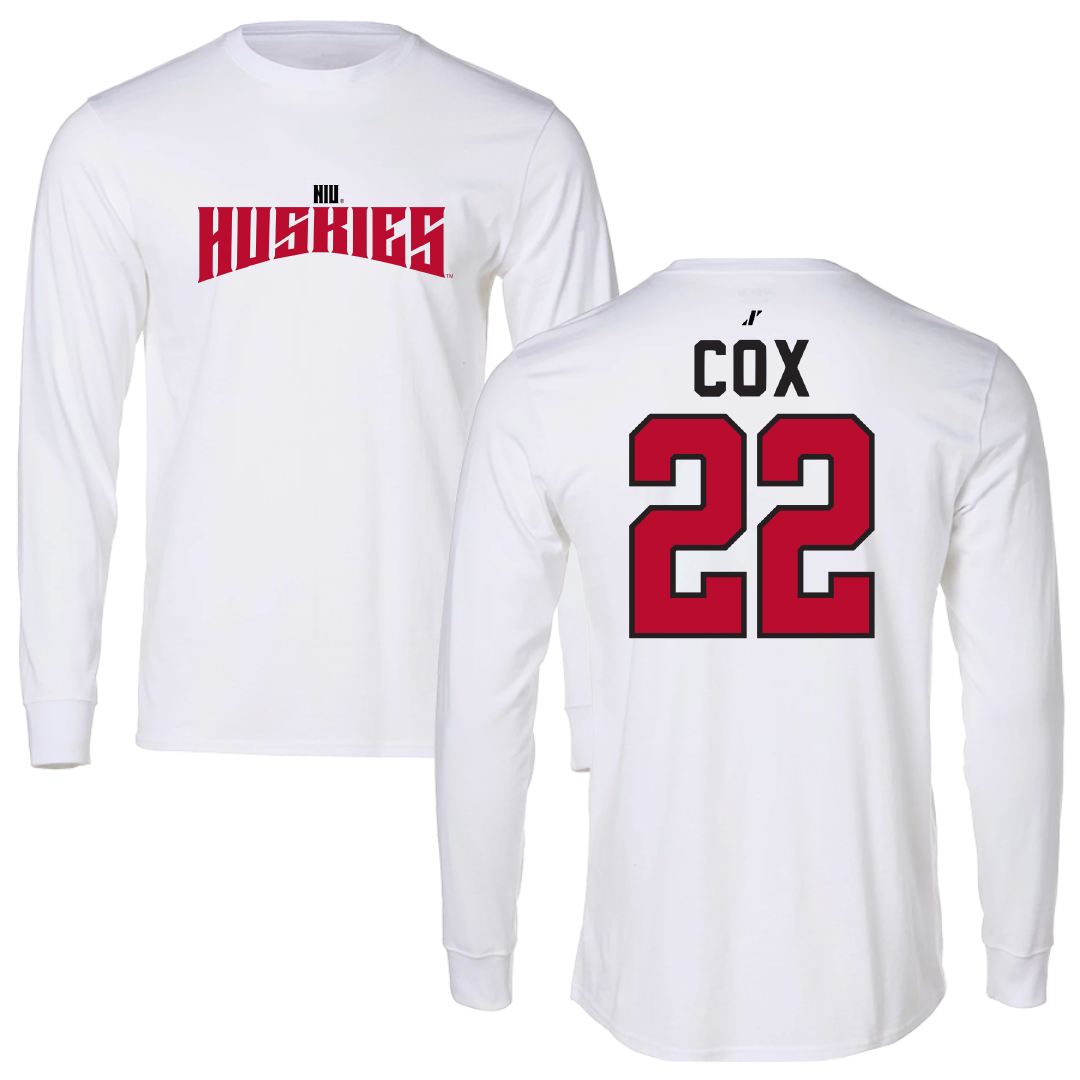 Northern Illinois University Baseball White Classic Performance Long Sleeve - #22 Carter Cox