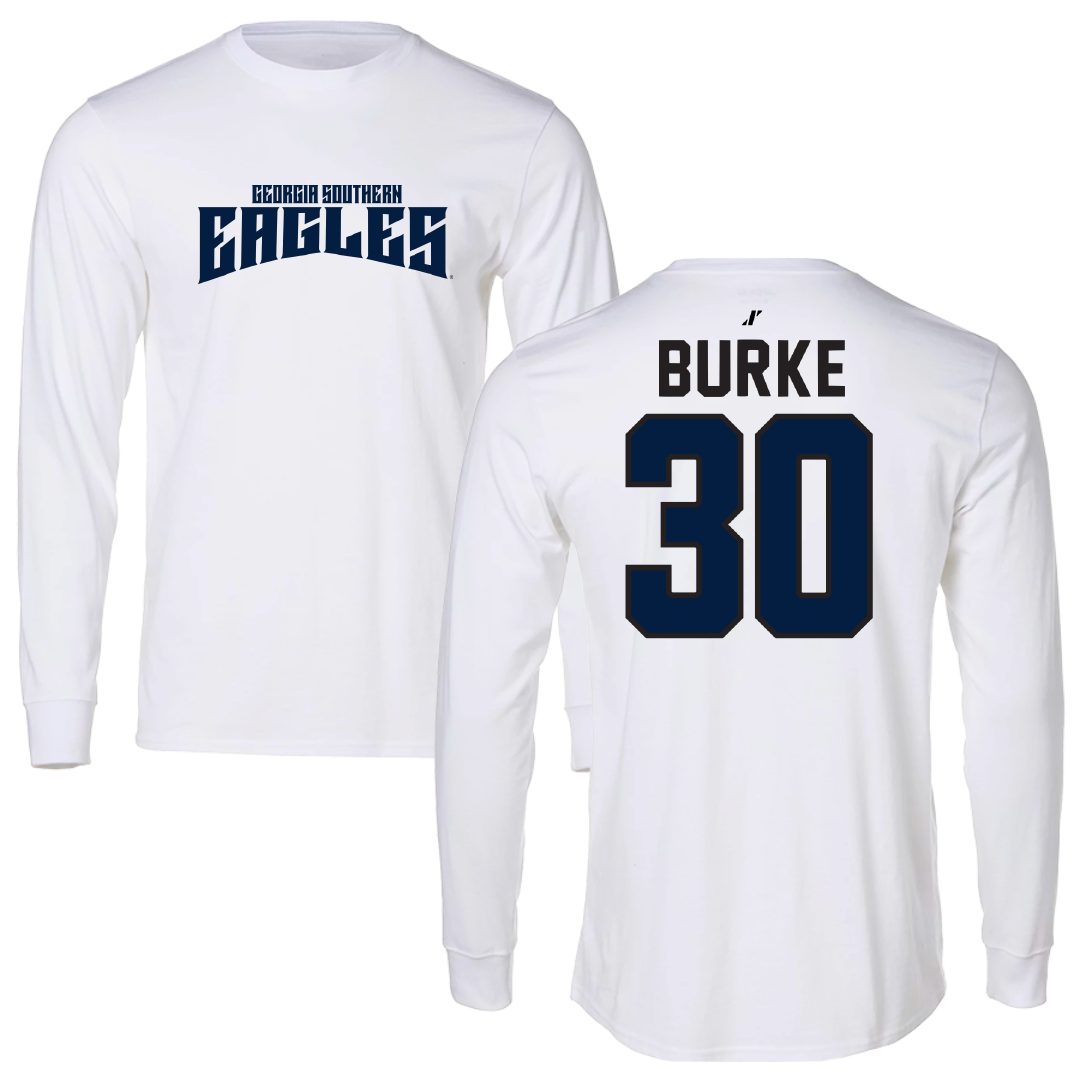 Georgia Southern University Baseball White Classic Long Sleeve - #30 Thomas Burke