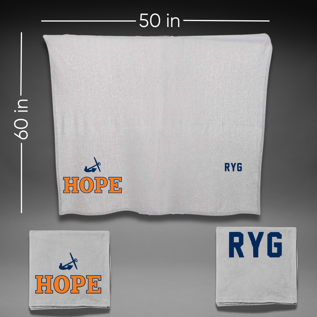 Hope College Basketball Gray Blanket - Jonathan Ryg