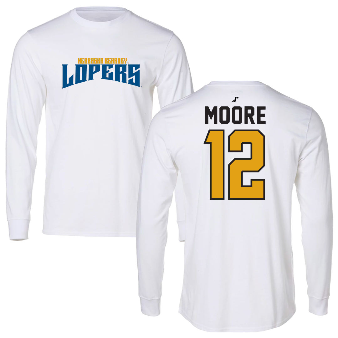 University of Nebraska at Kearney Basketball White Classic Long Sleeve - #12 Samantha Moore