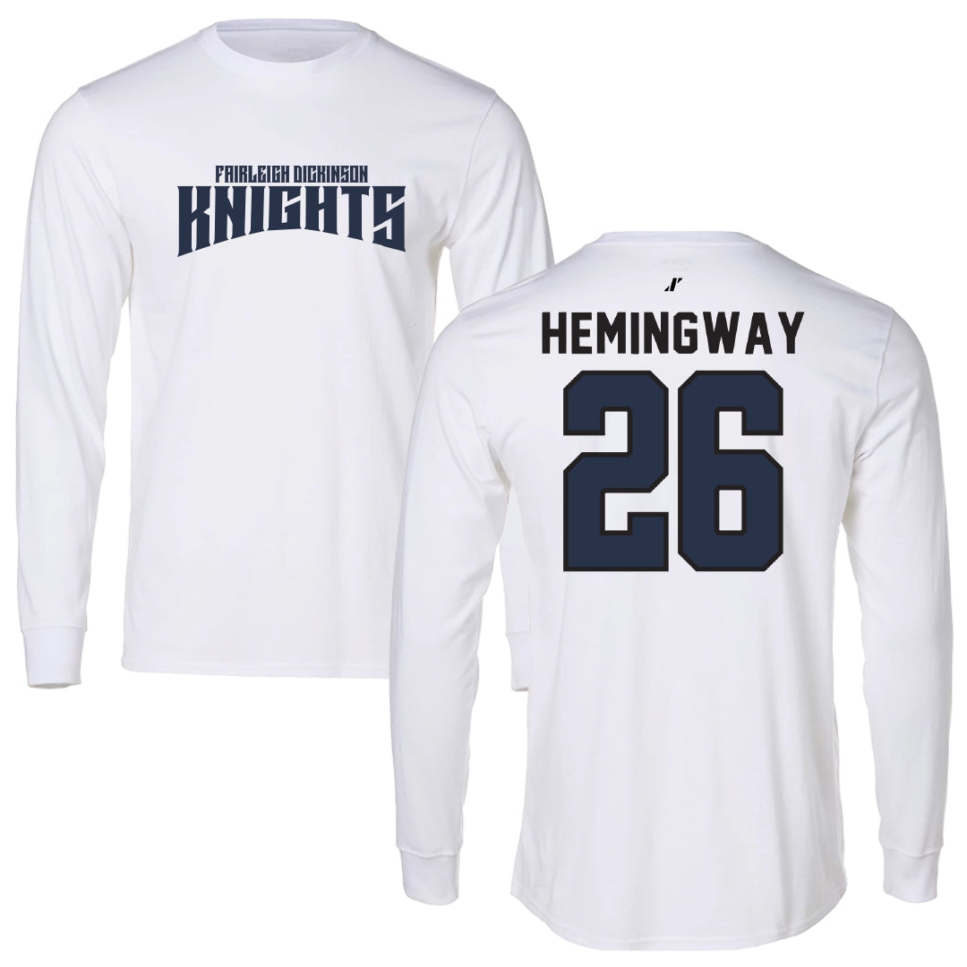 Fairleigh Dickinson University-Metropolitan Campus Softball White Classic Performance Long Sleeve - #26 Jordyn Hemingway