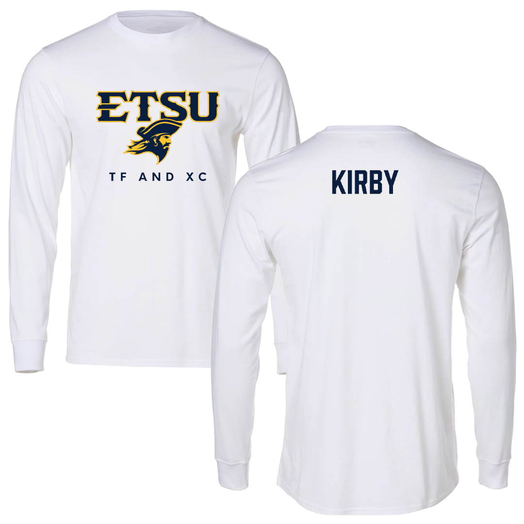 East Tennessee State University TF and XC White Performance Long Sleeve - Isaac Kirby