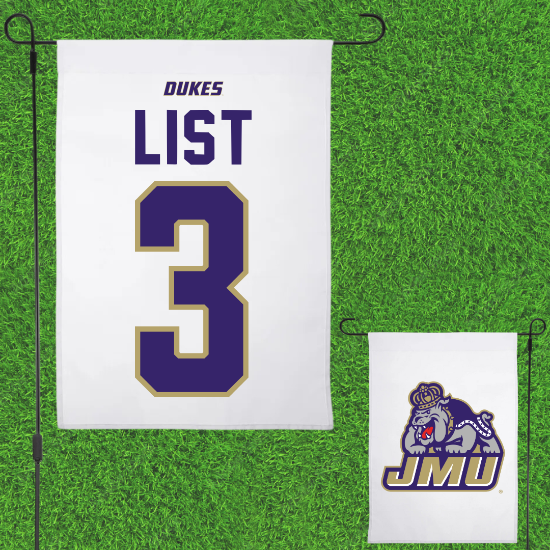 James Madison University Softball White Garden Flag - #3 Payton List