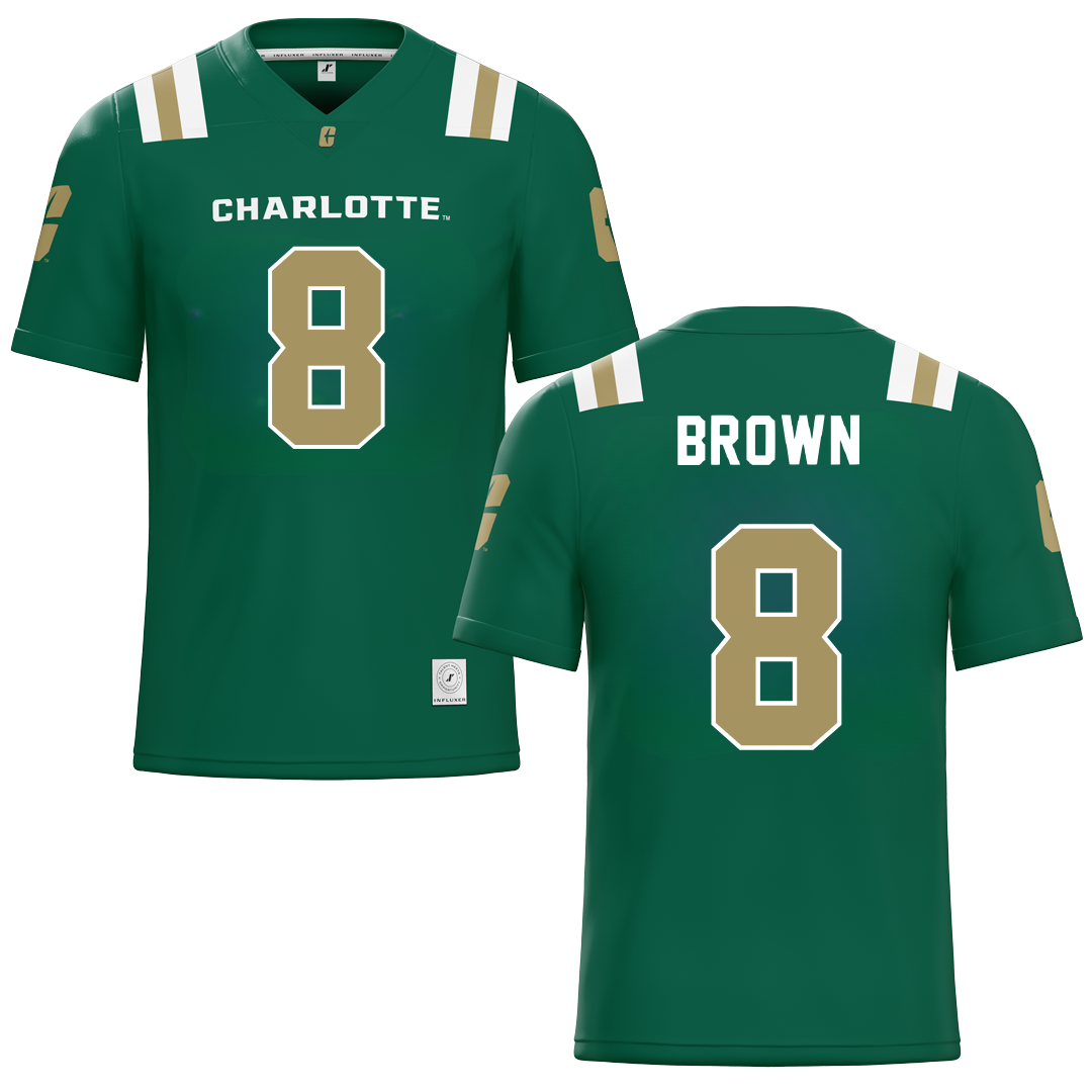 The University of North Carolina at Charlotte Green Football Jersey - #8 Sean Brown