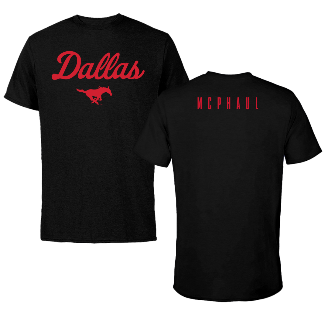 Southern Methodist University TF and XC Black Dallas Tee - Camryn McPhaul