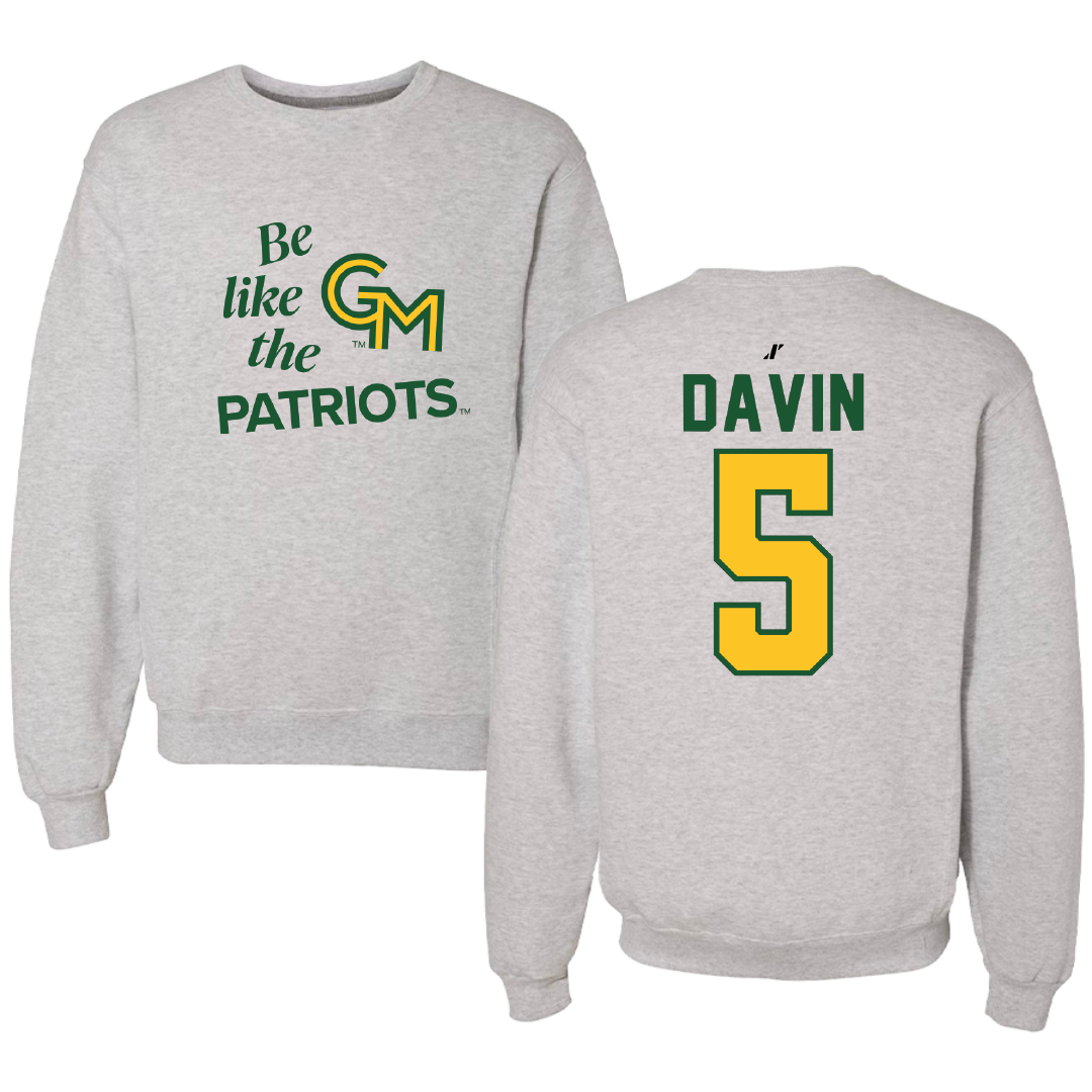 George Mason University Soccer Light Gray Be Like Us Crewneck - #5 Eliana Davin