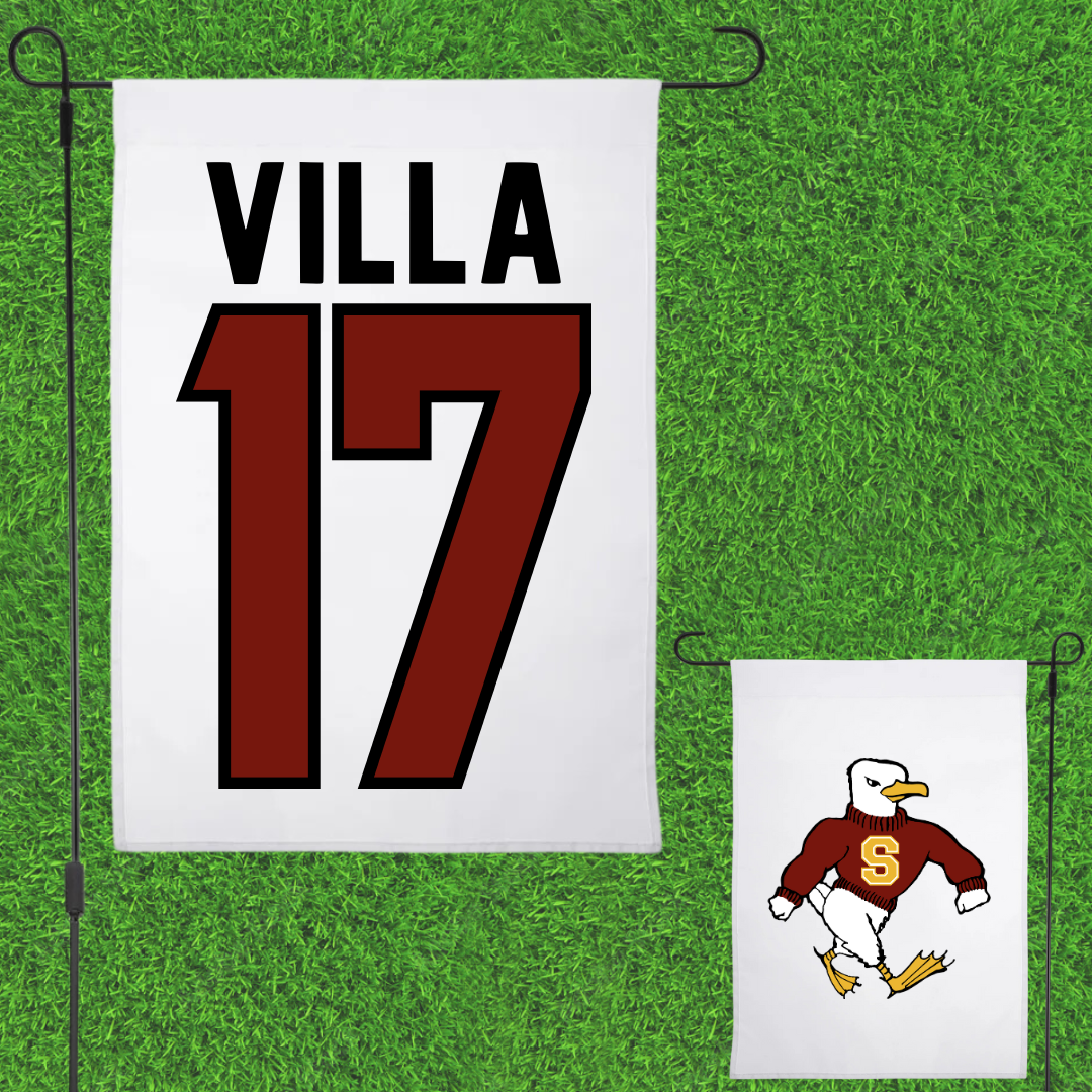 Salisbury University Baseball White Garden Flag - #17 Tyler Villa