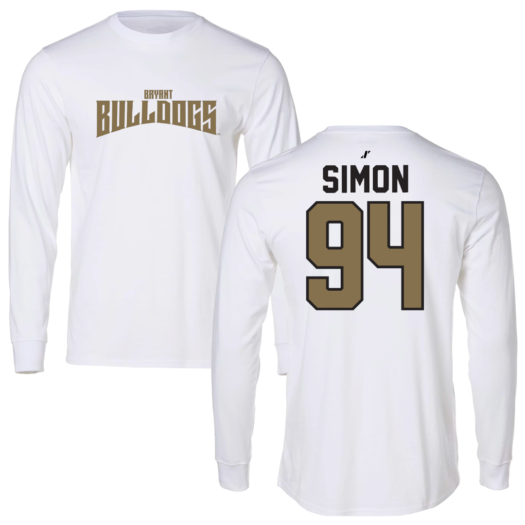 Bryant University Football White Classic Long Sleeve - #94 Jailynn Simon