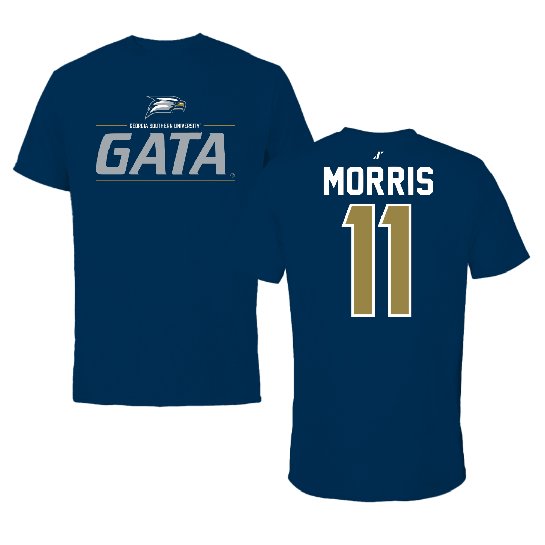 Georgia Southern University Football Navy General Performance Tee - #11 Deontre Morris