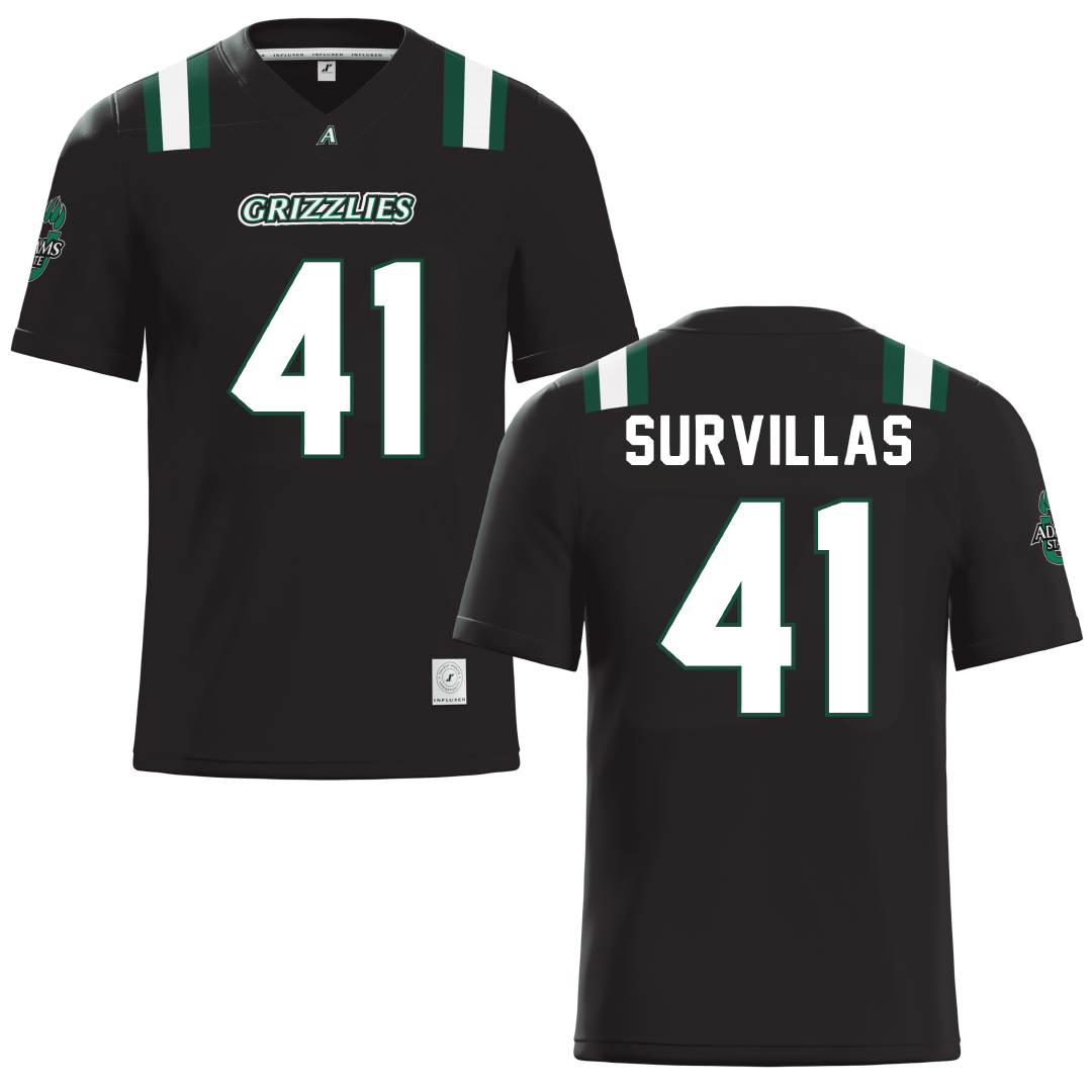 Adams State University Black Football Jersey - #41 Zachary Survillas