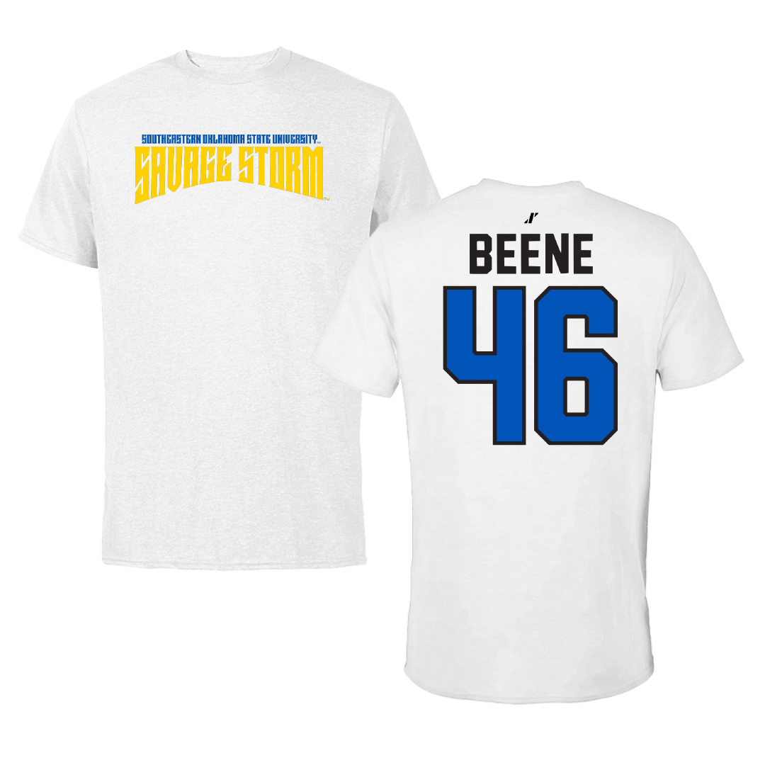 Southeastern Oklahoma State University Baseball White Classic Tee - #46 Jaxon Beene