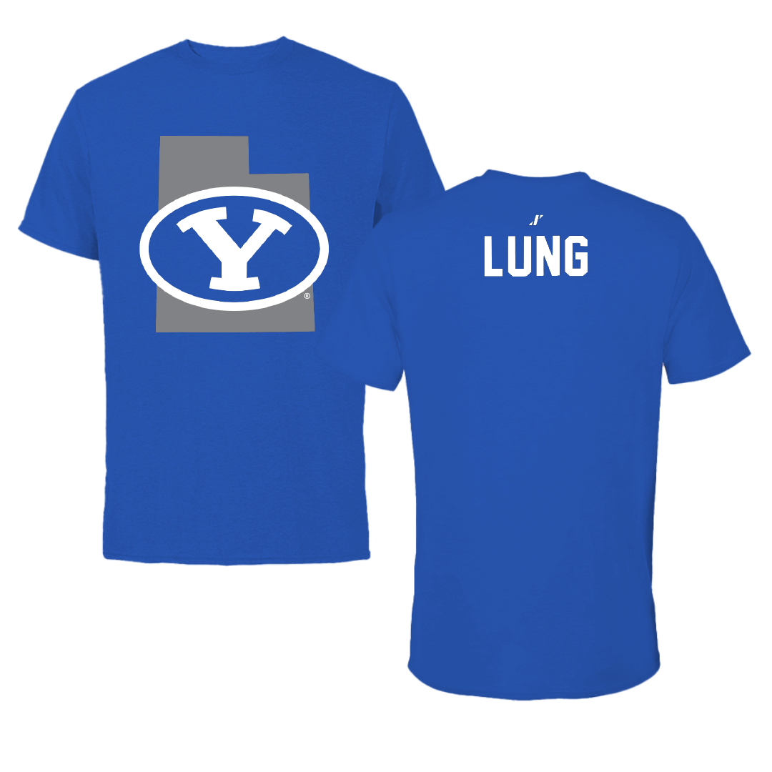 Brigham Young University Swimming & Diving Blue State Performance Tee - Mackenzie Lung
