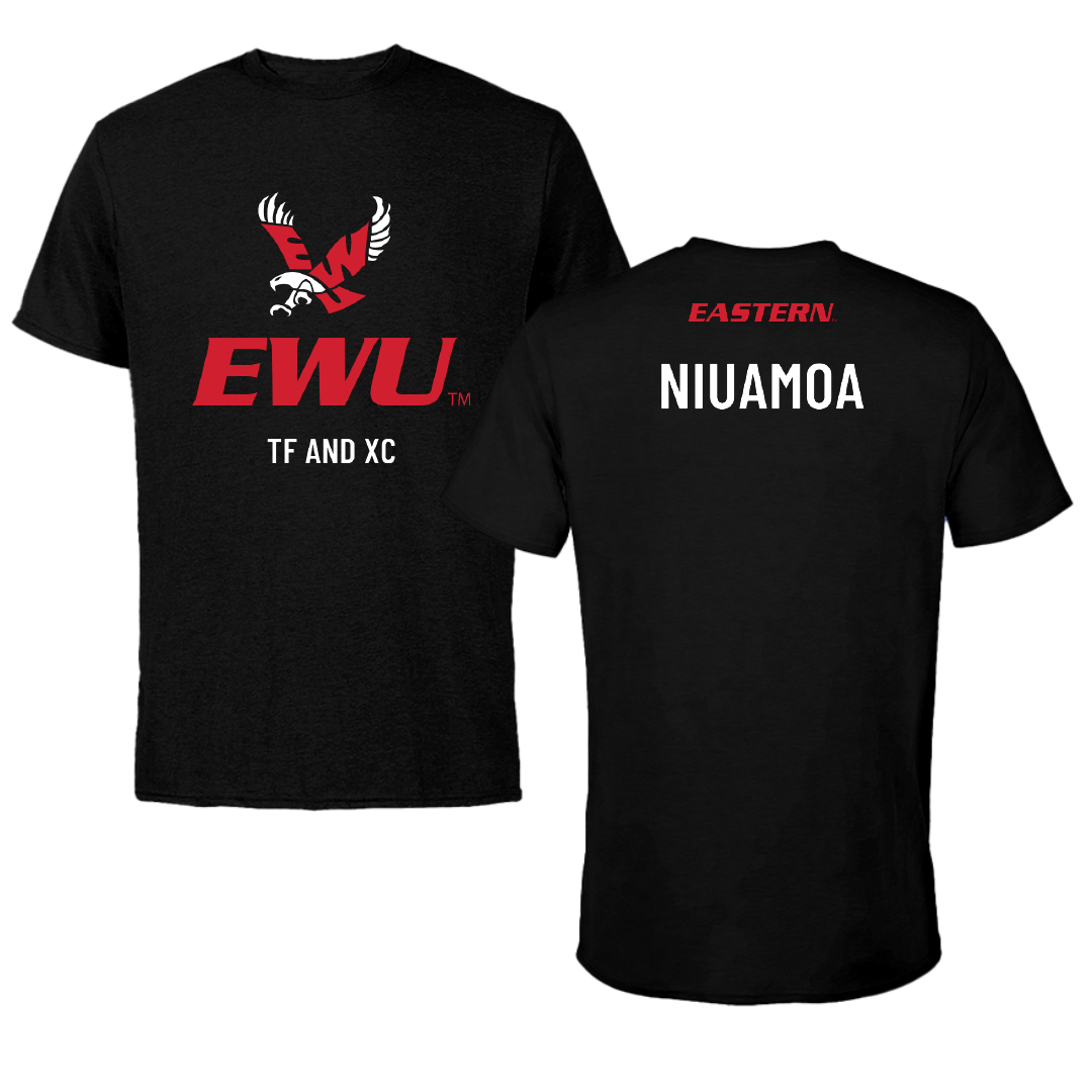 Eastern Washington University TF and XC Black EWU Performance Tee - JJ Niuamoa