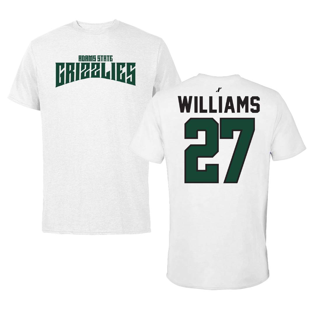 Adams State University Basketball White Classic Tee - #27 Destan Williams