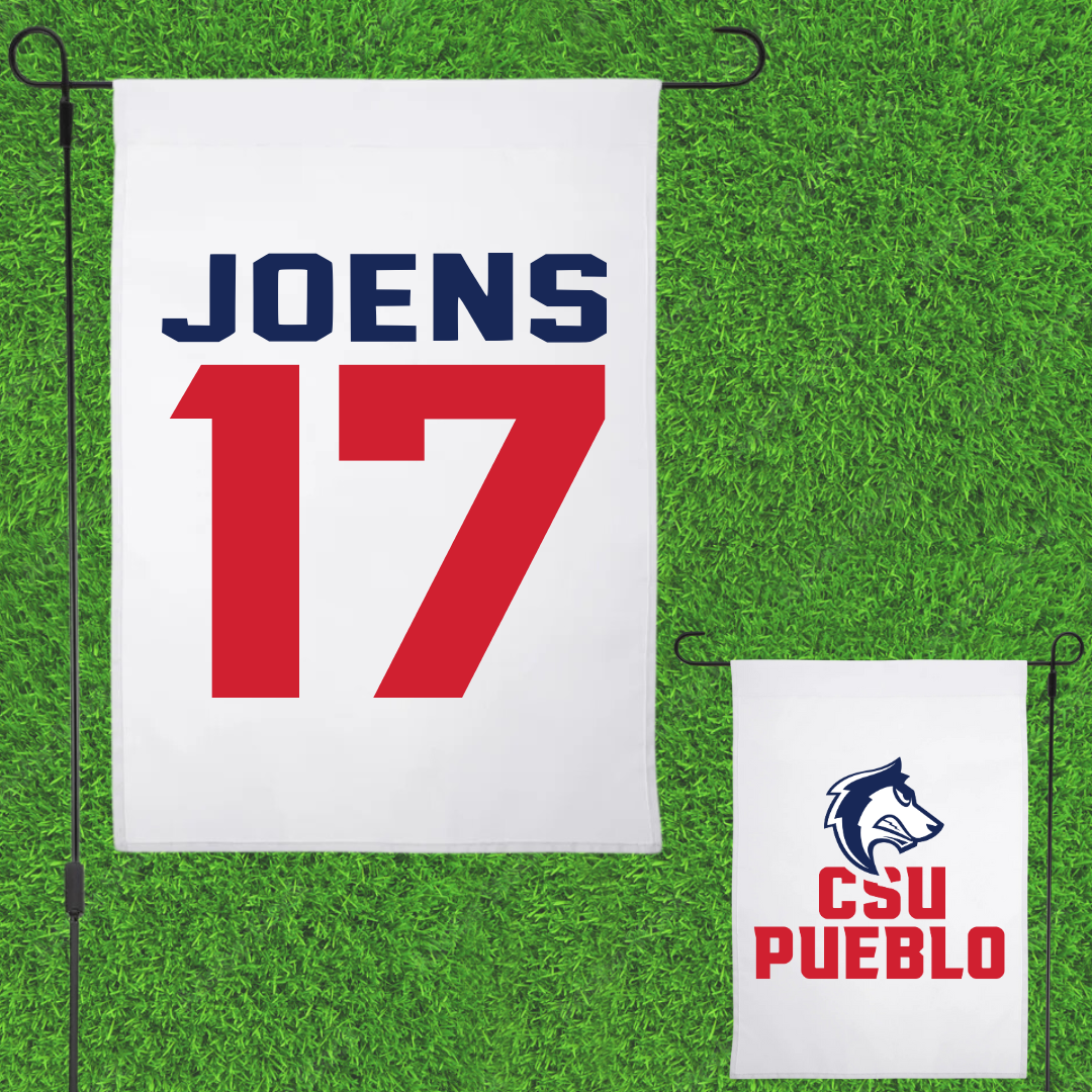 Colorado State University-Pueblo Volleyball White Garden Flag - #17 Rayliene Joens