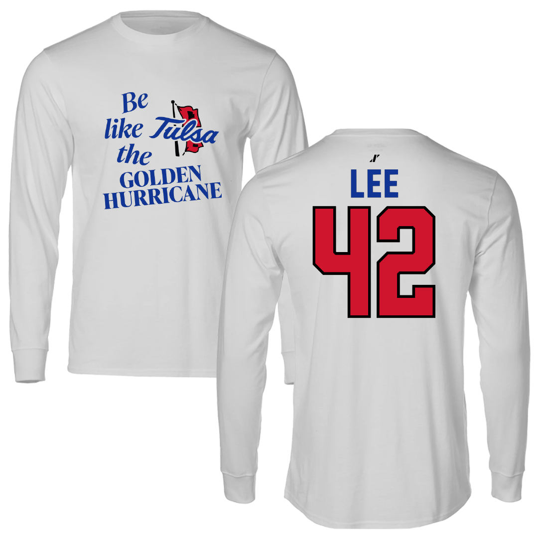 The University of Tulsa Football Light Gray Be Like Us Long Sleeve - #42 Jaxon Lee