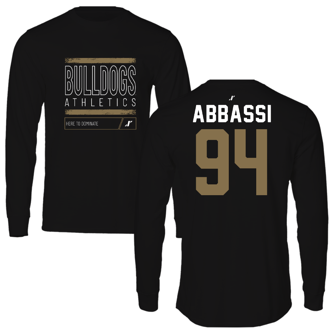 Bryant University Football Black Dominate Performance Long Sleeve - #94 Amin Abbassi