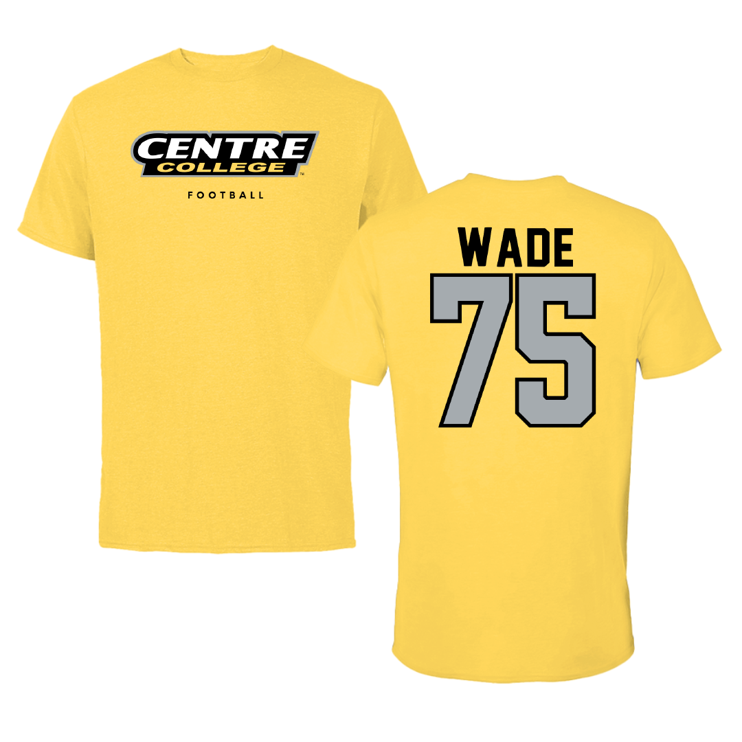 Centre College Football Yellow Colonel Tee - #75 Lawson Wade