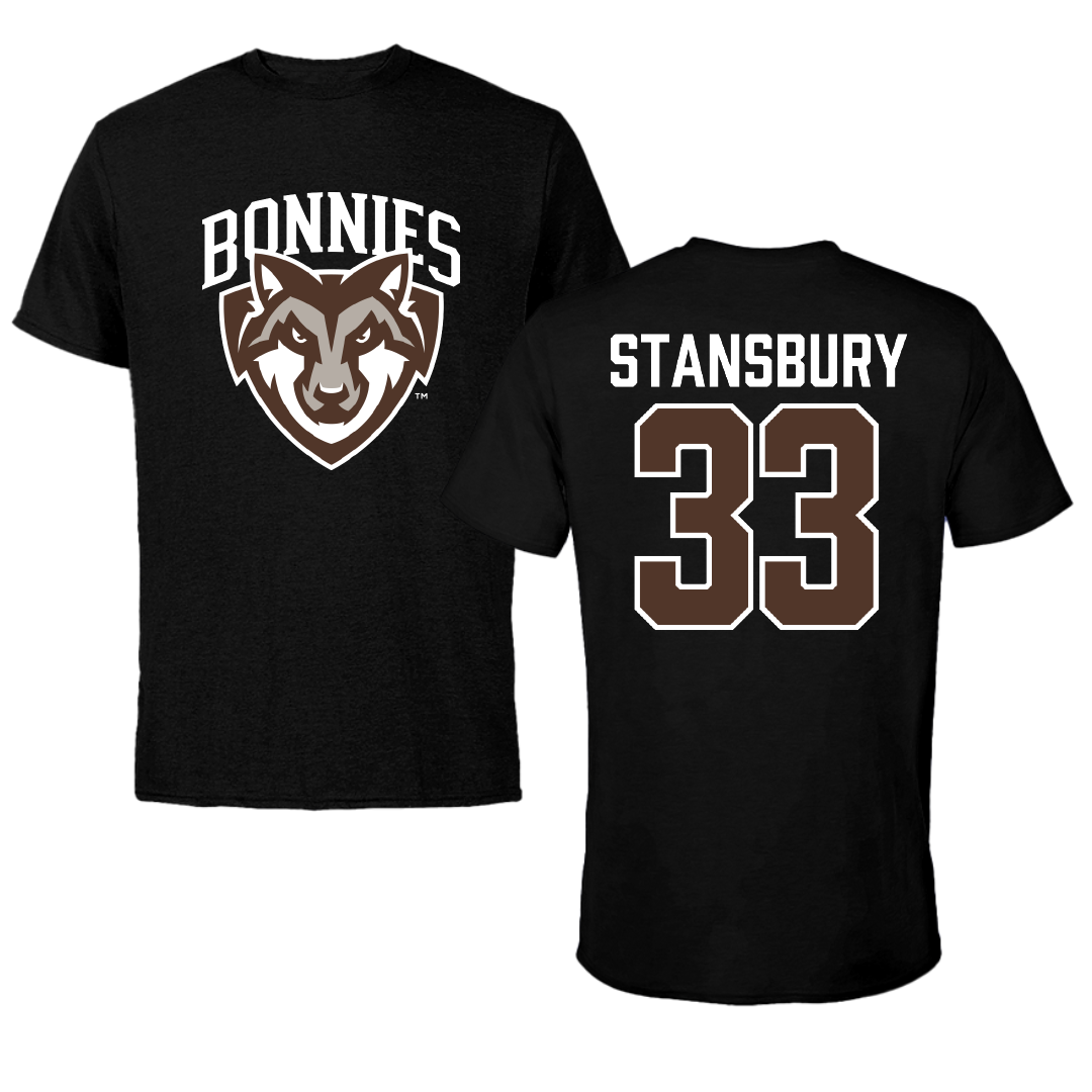 St. Bonaventure University Soccer Black Tee - #33 Kendall Stansbury