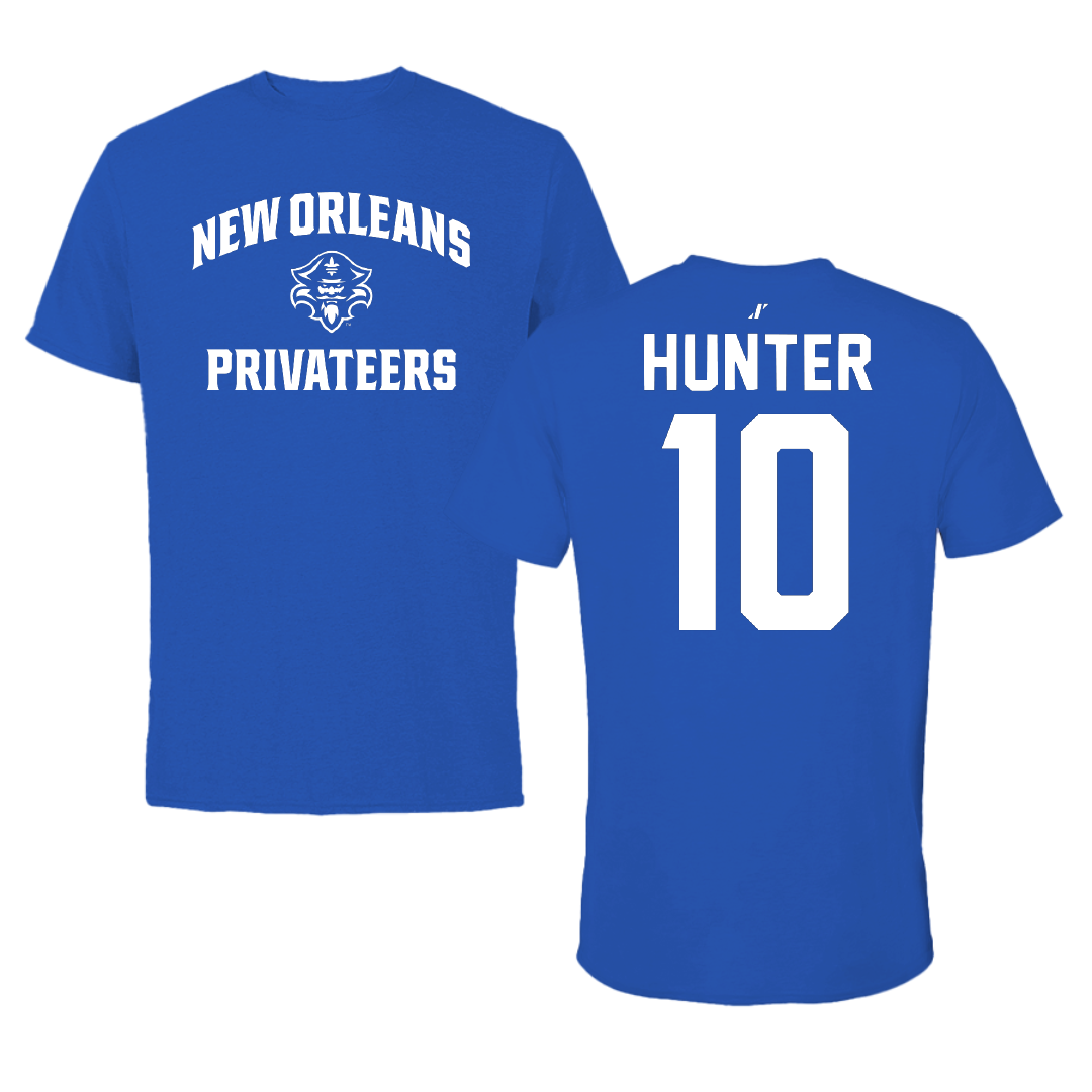 University of New Orleans Basketball Blue General Performance Tee - #10 Cedquavious Hunter